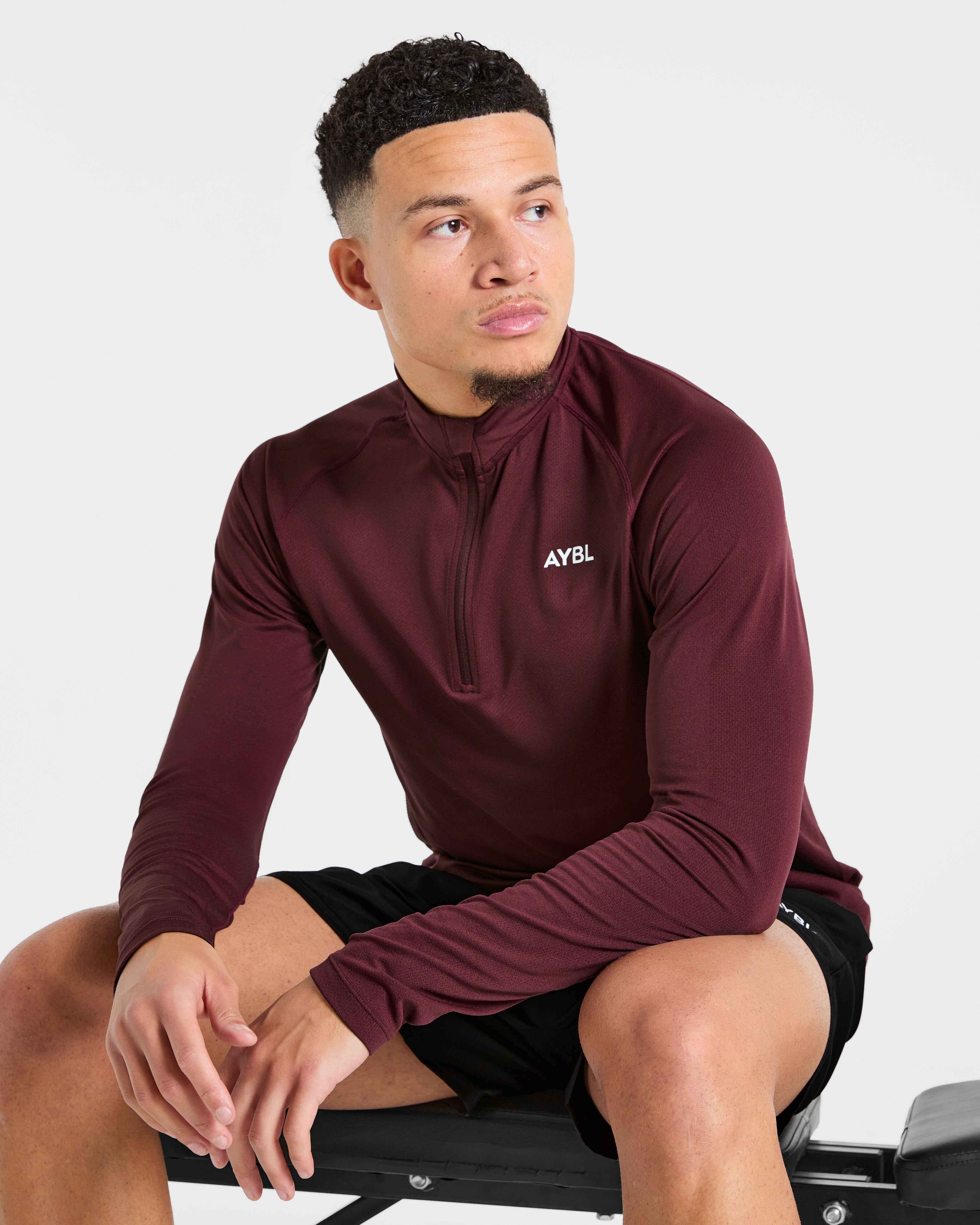 Essential Seamless 1/4 Zip Pullover  - Dusty Plum