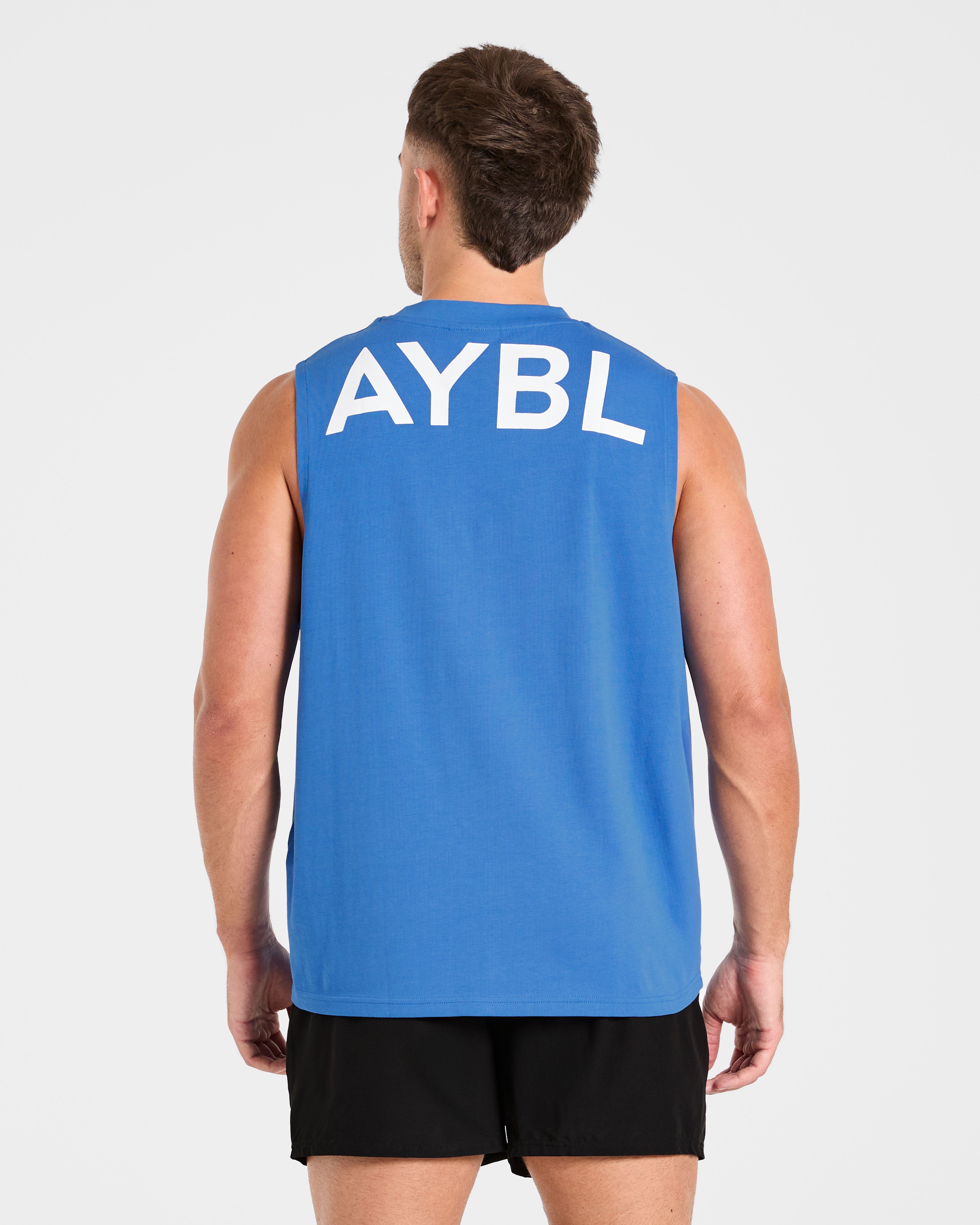 Essential Oversized Graphic Tank - Cobalt