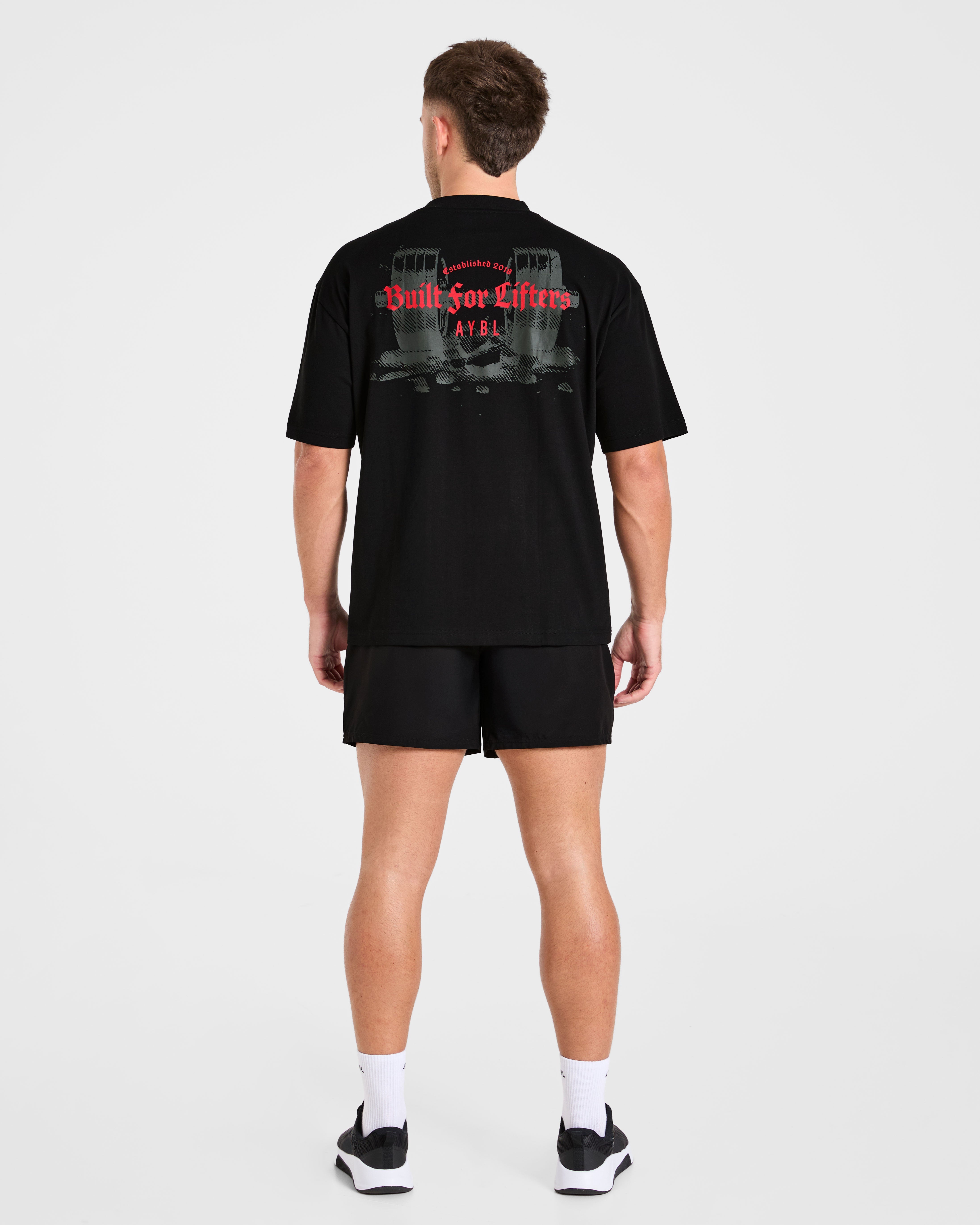 Built for Lifters Oversized T Shirt - Black/Red
