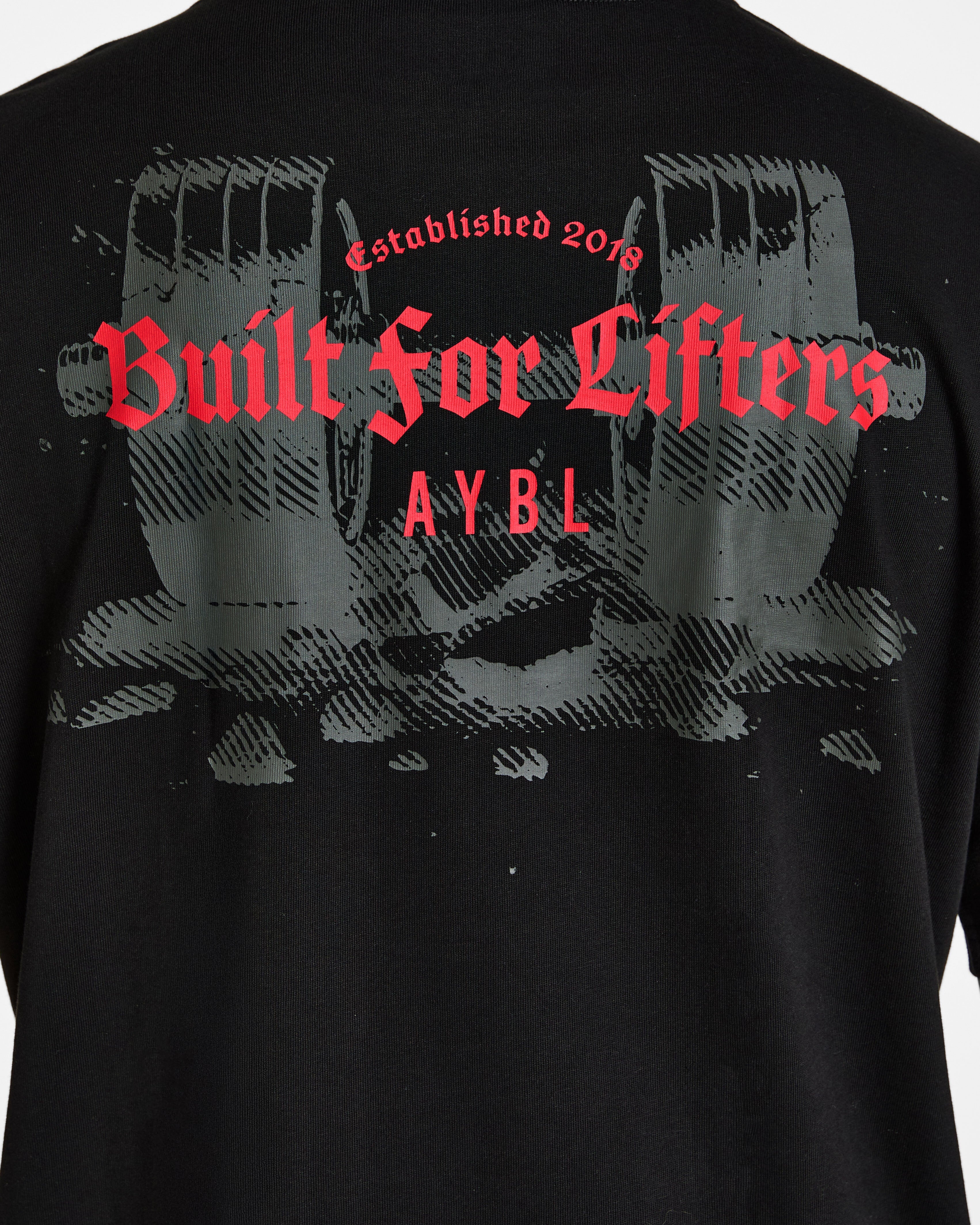 Built for Lifters Oversized T Shirt - Black/Red