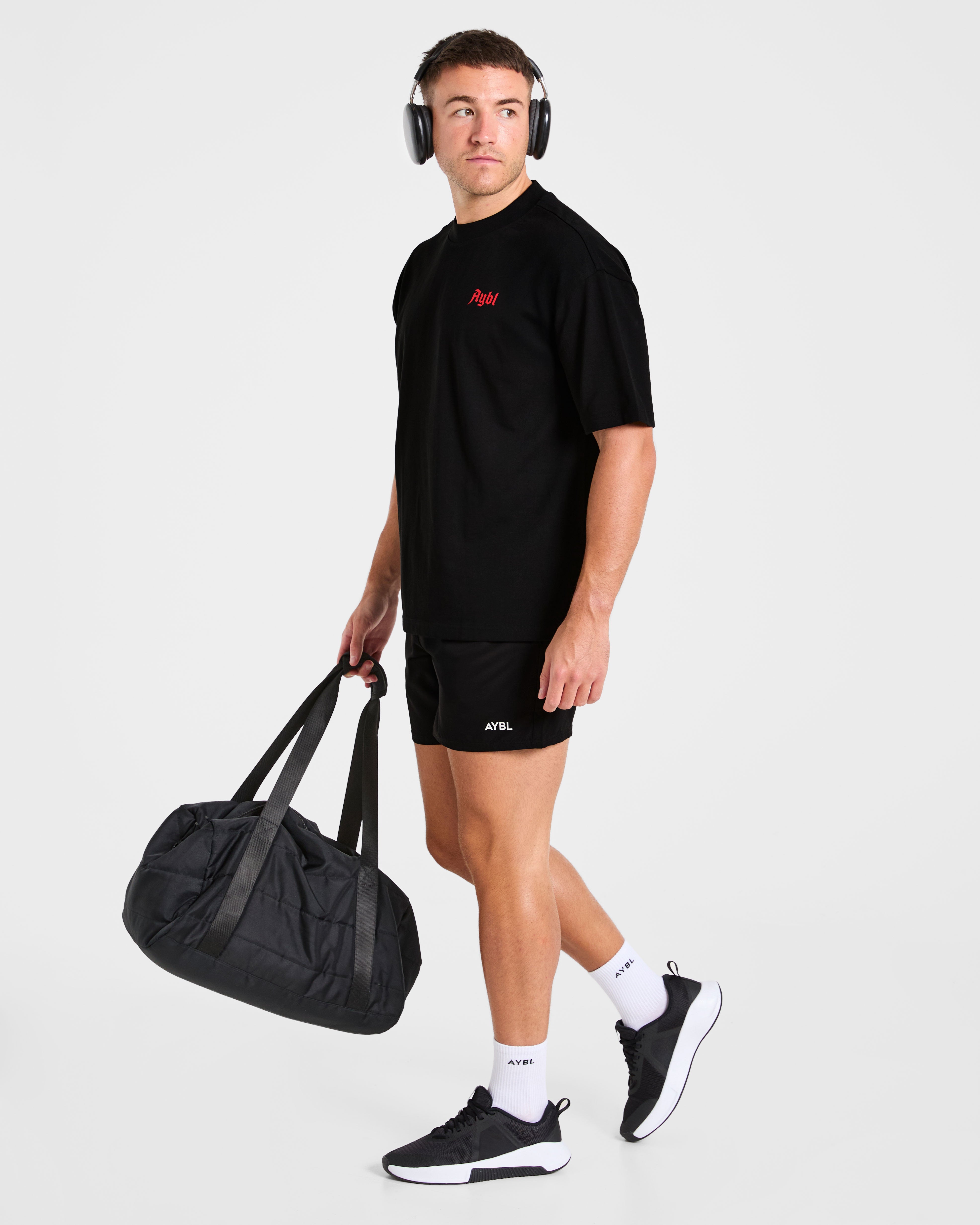 Built for Lifters Oversized T Shirt - Black/Red