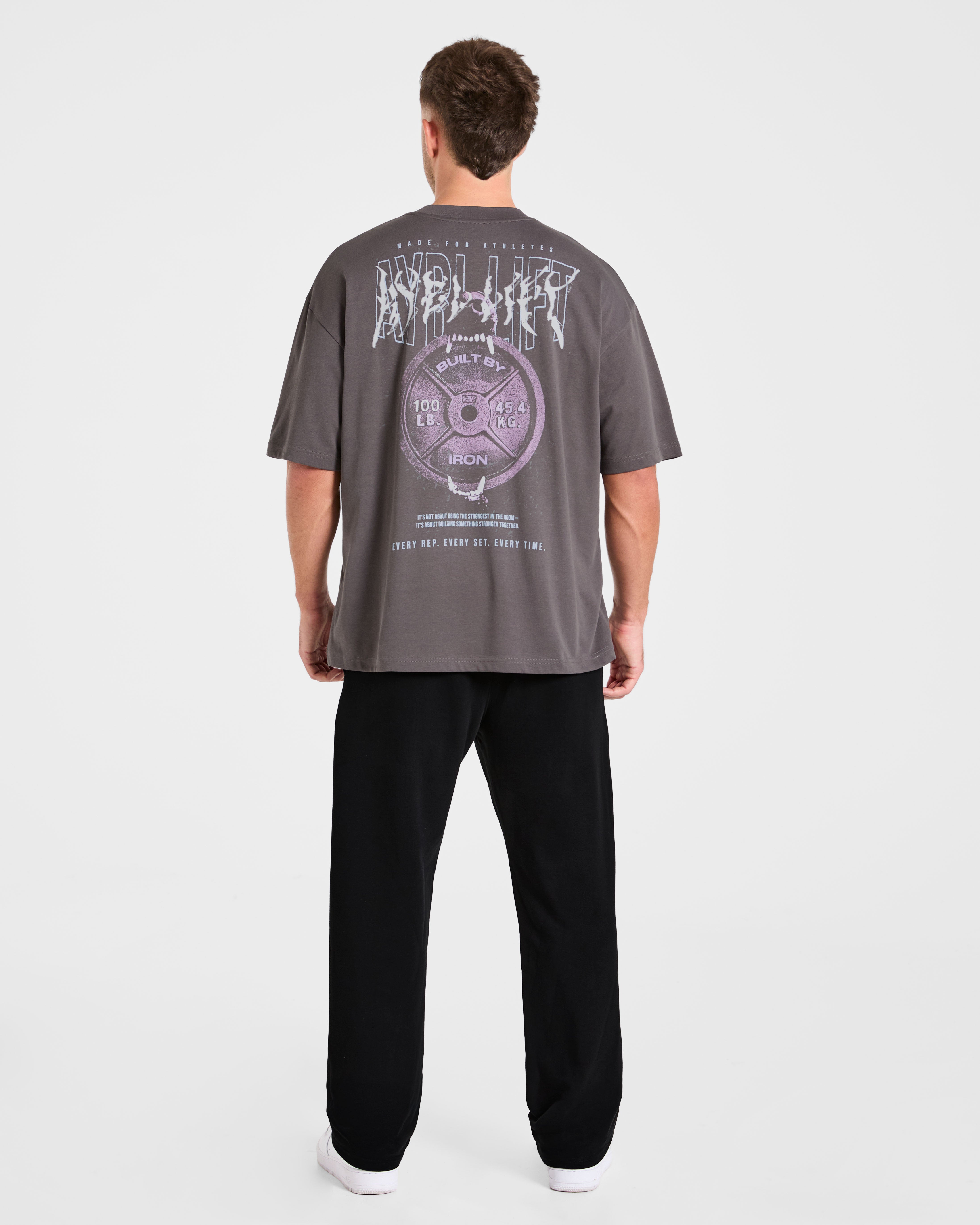 Doberman Strength Oversized T Shirt - Storm Grey