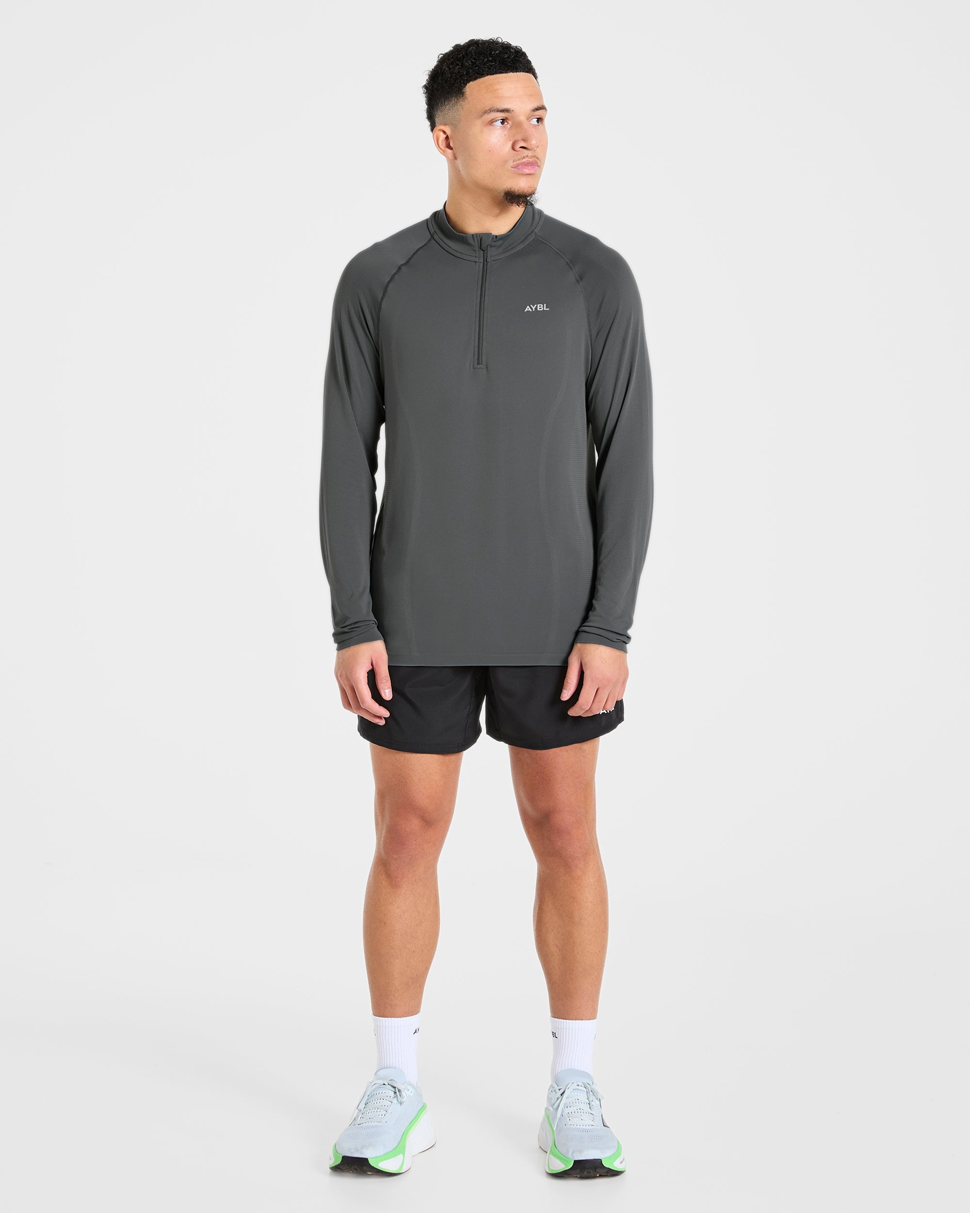 Attain Seamless 1/2 Zip Pullover - Storm Grey