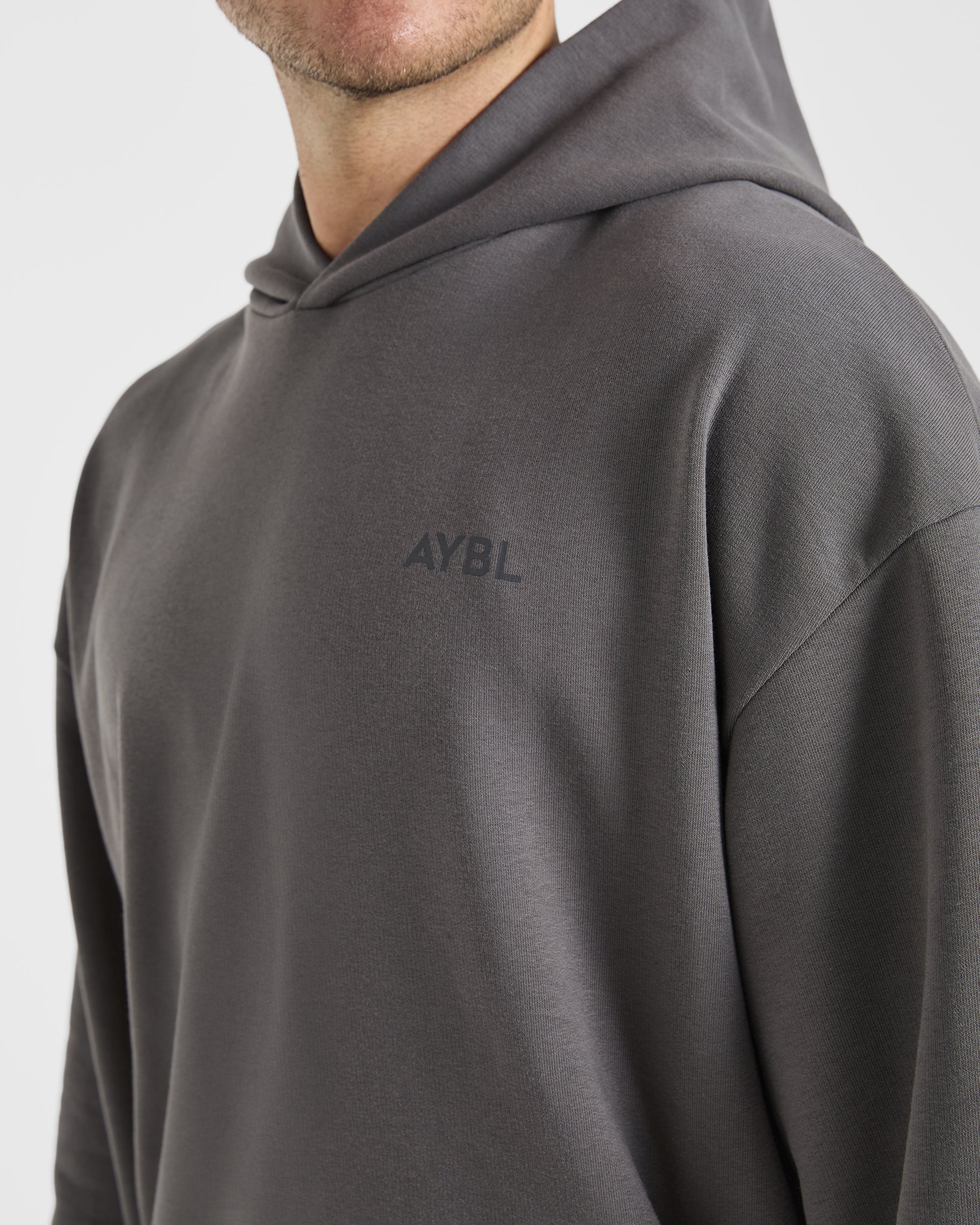 Essential Oversized Graphic Hoodie - Charcoal