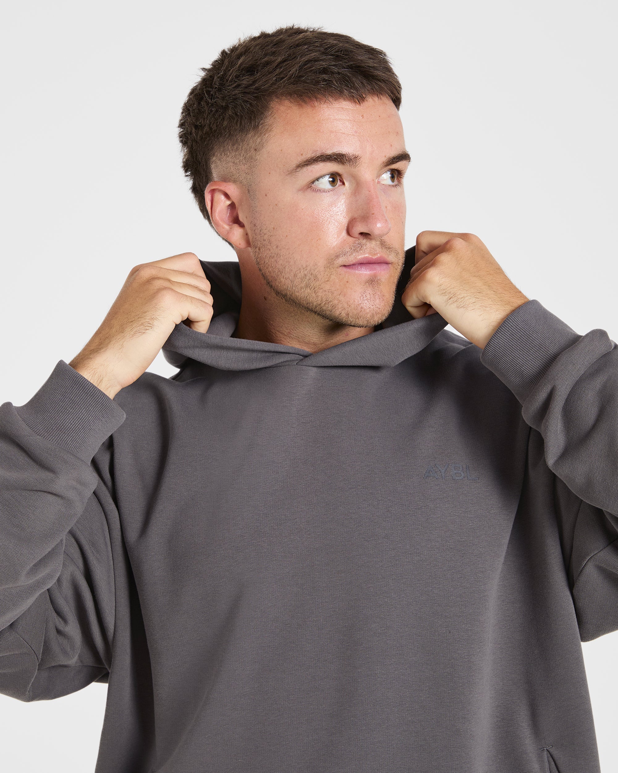 Essential Oversized Graphic Hoodie - Charcoal