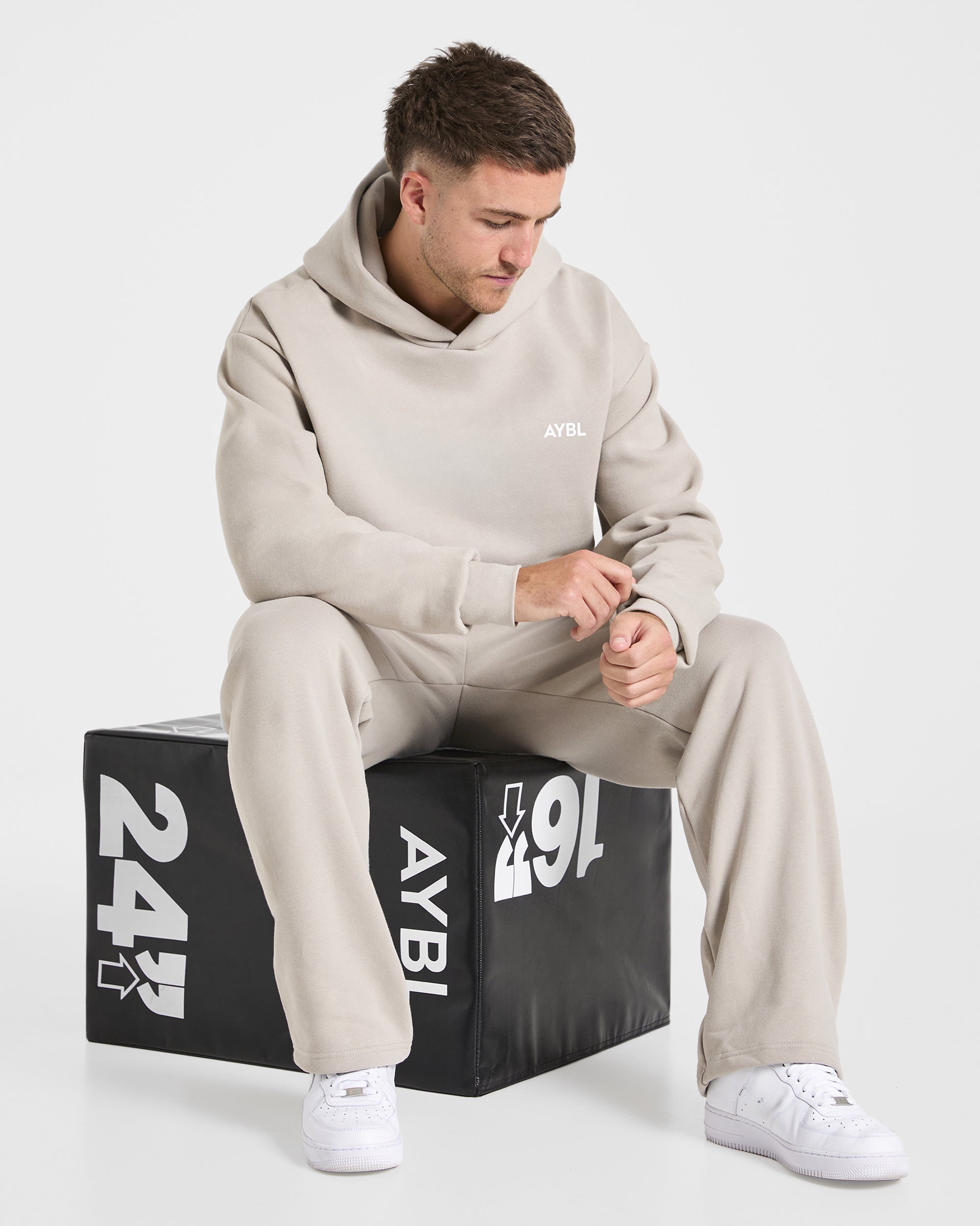 Essential Oversized Straight Leg Joggers - Stone