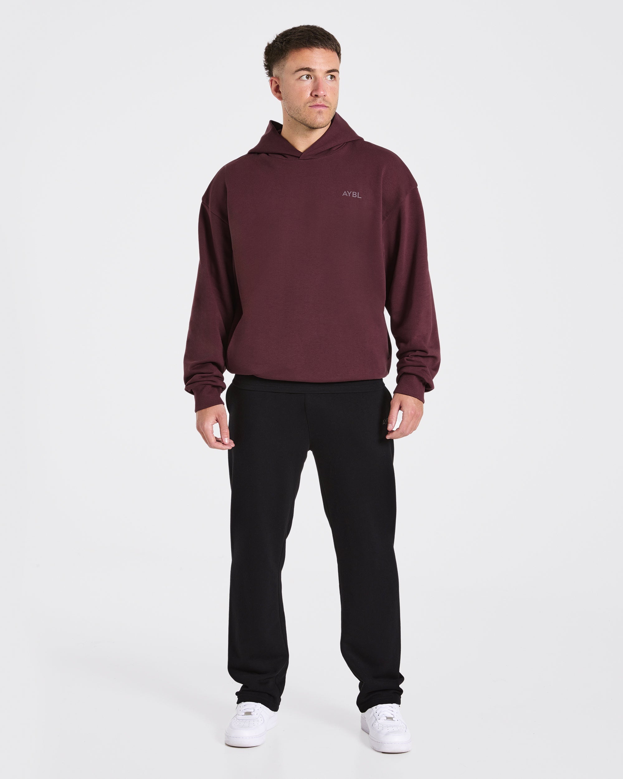 Essential Oversized Graphic Hoodie - Dusty Plum