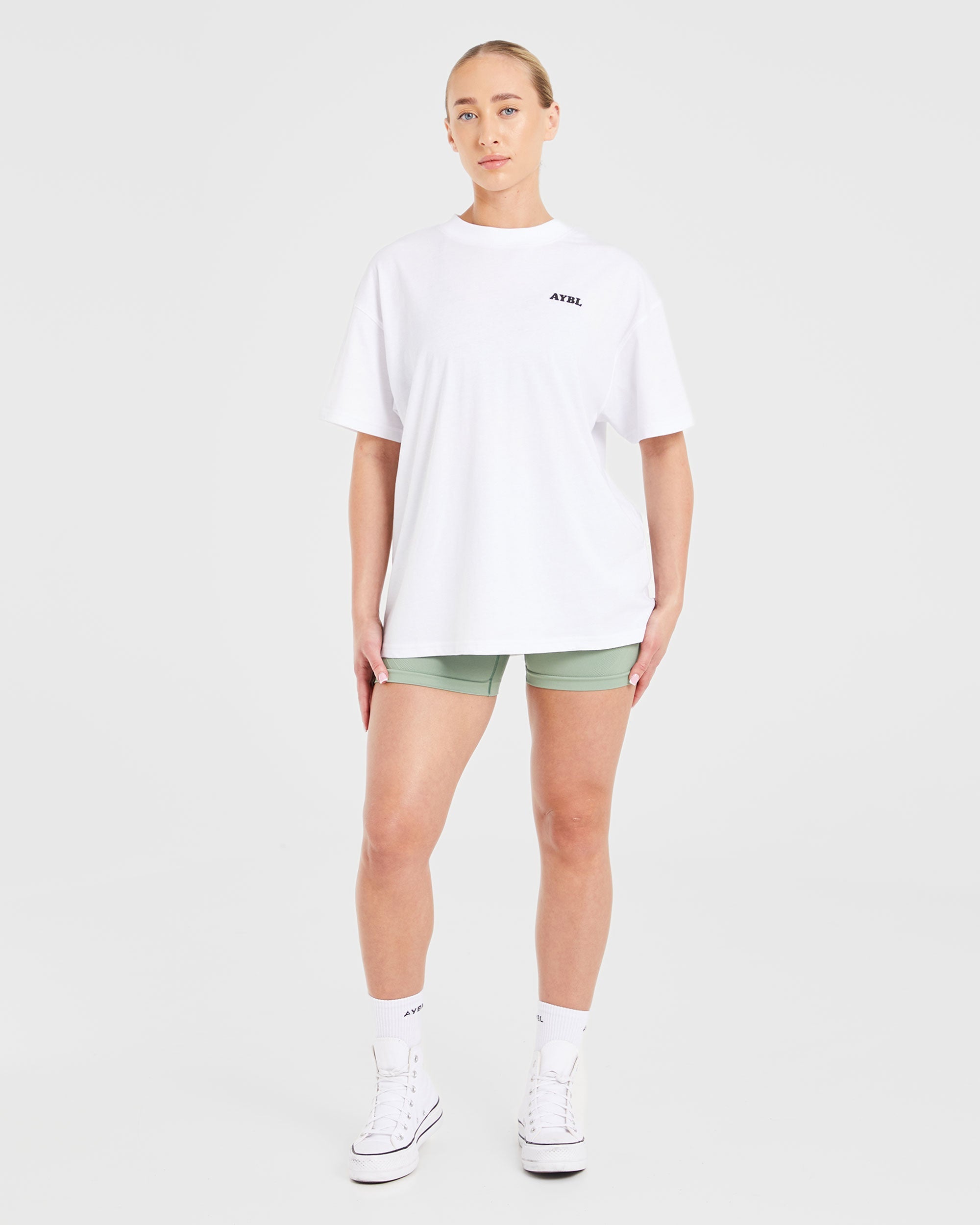 Sports Club Wavy Oversized T Shirt - White