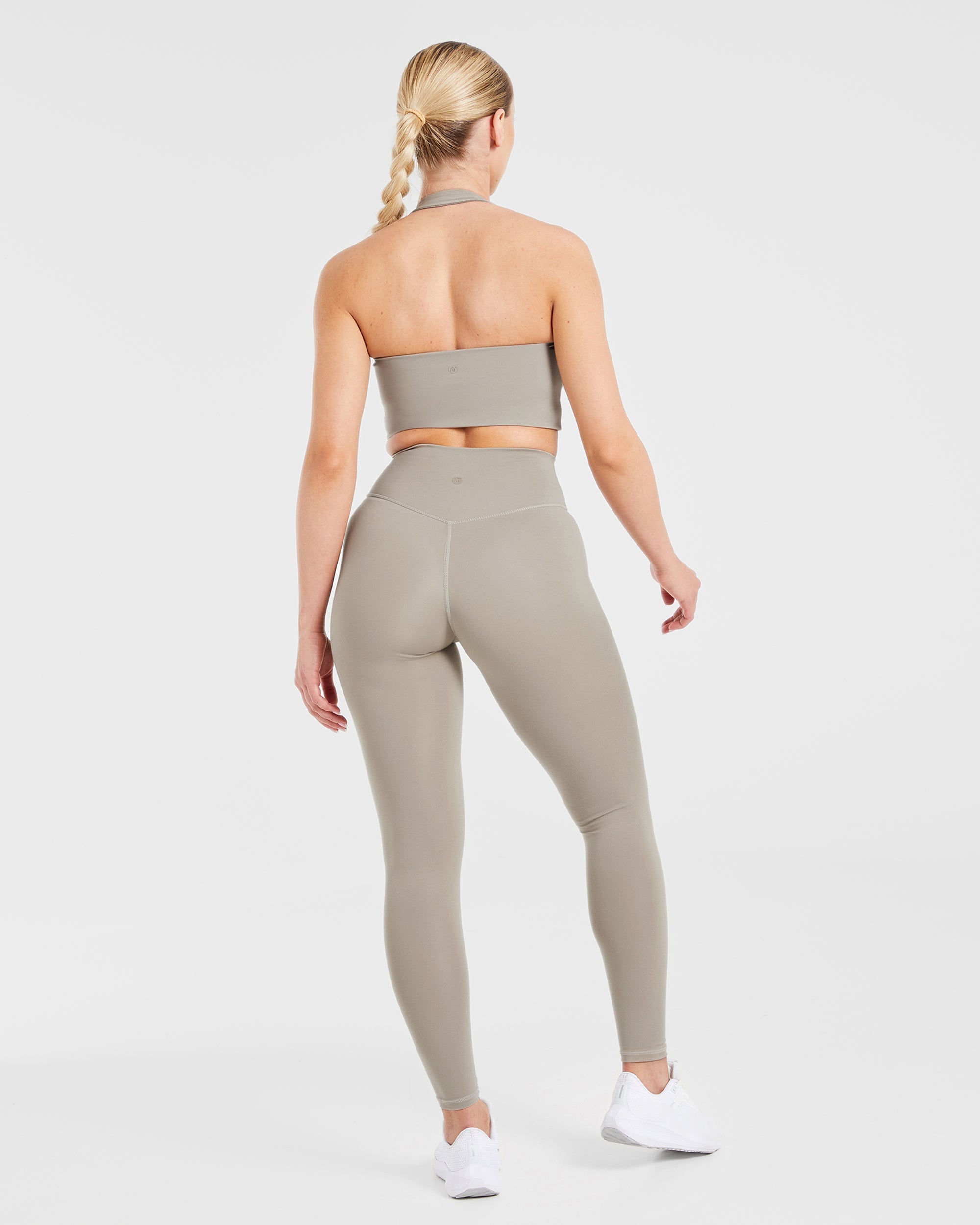 Staple Halterneck Crop Top - Muted Taupe