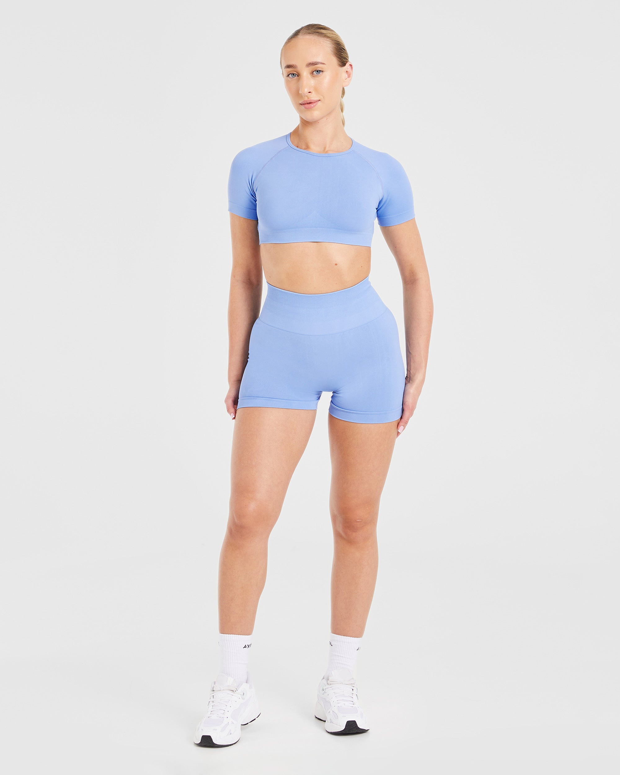 Power Seamless Crop Top - Blue