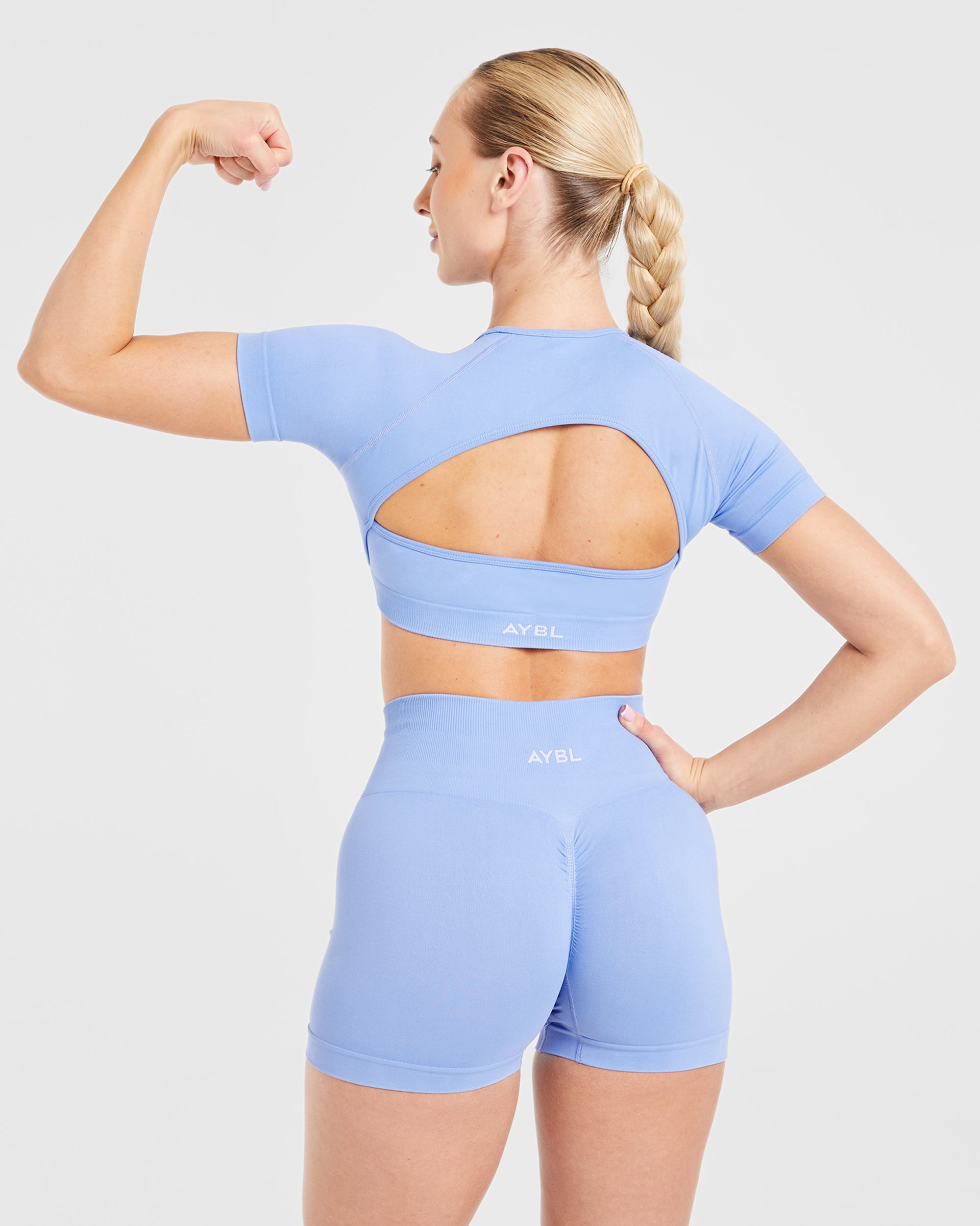 Power Seamless Crop Top - Blue