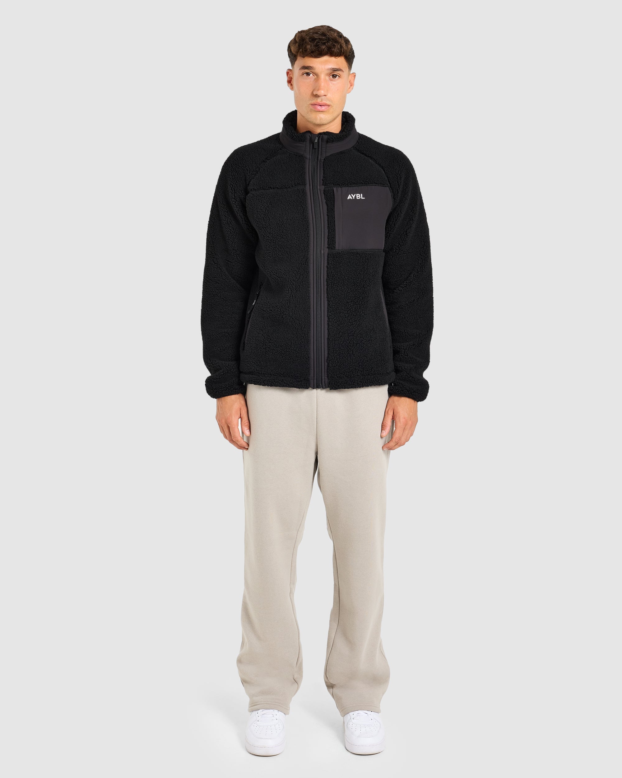 Classic Zip Up Fleece Jacket - Black