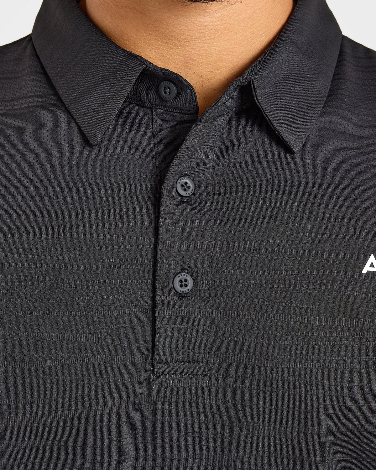 Precision Textured Stripe Polo - Black