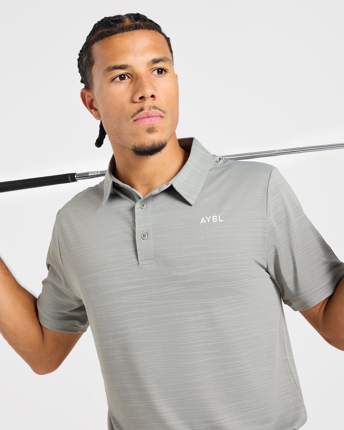 Precision Textured Stripe Polo - Light Sage