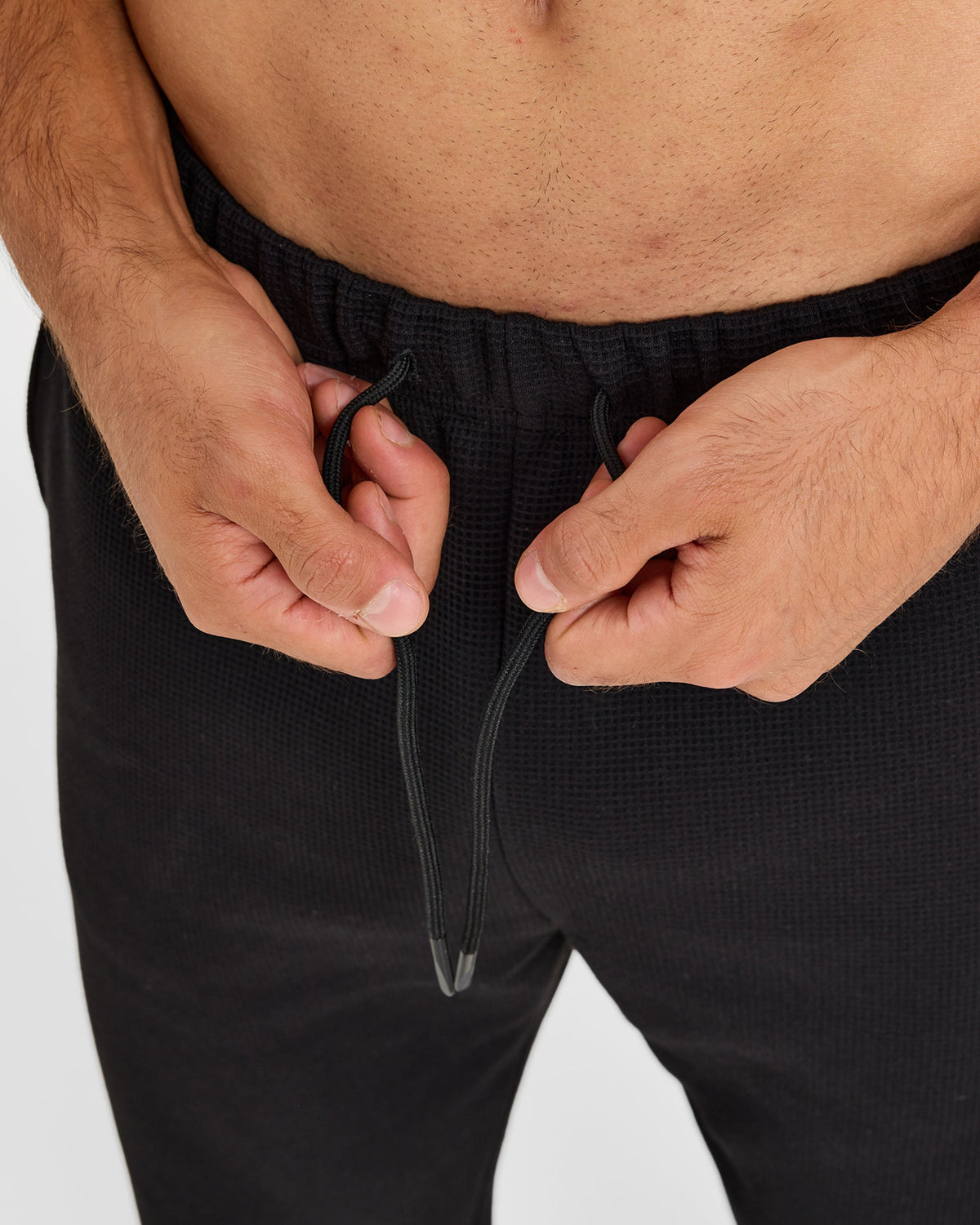 Waffle Oversized Straight Leg Joggers - Black