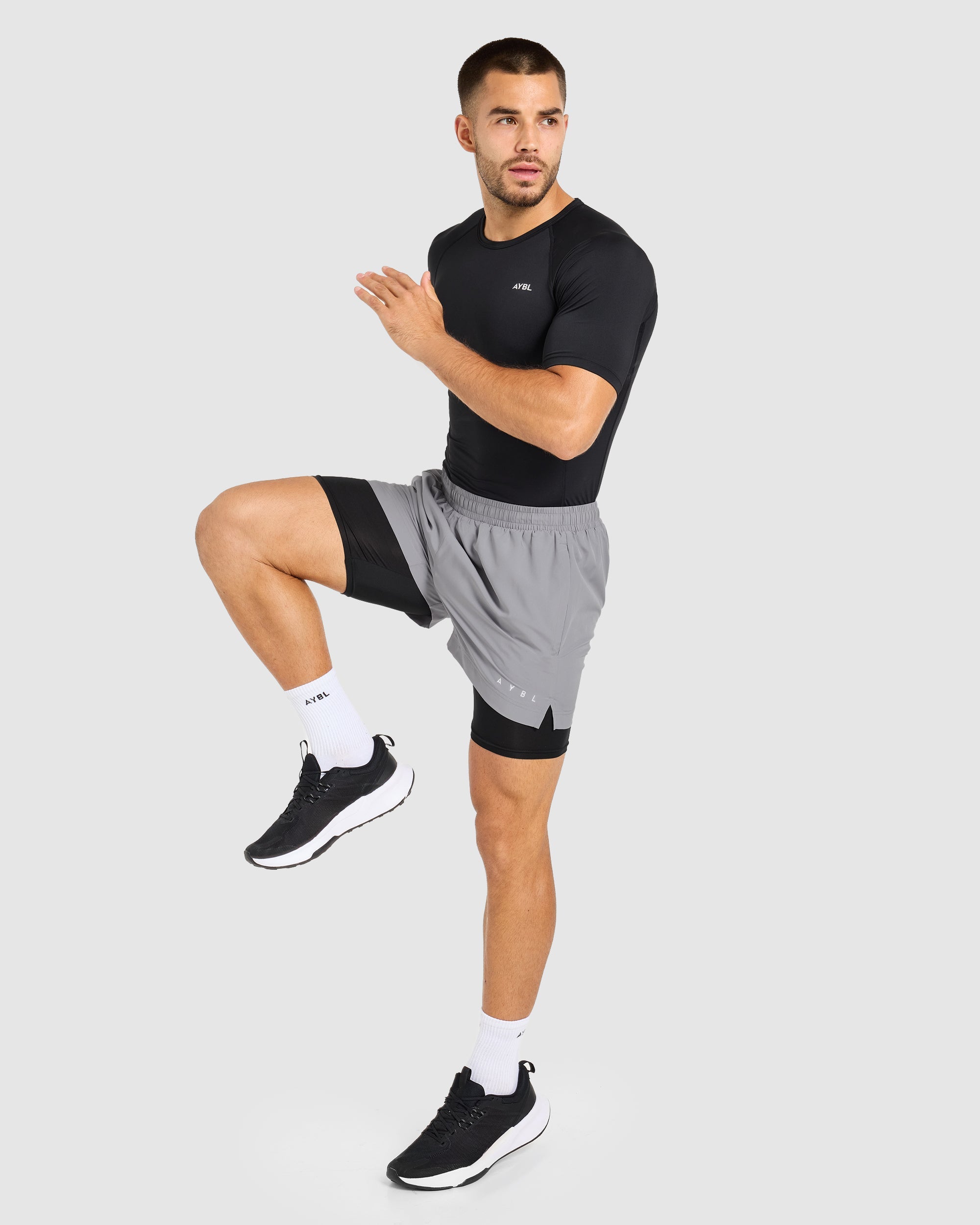 Core 2 in 1 Shorts - Grey/Black
