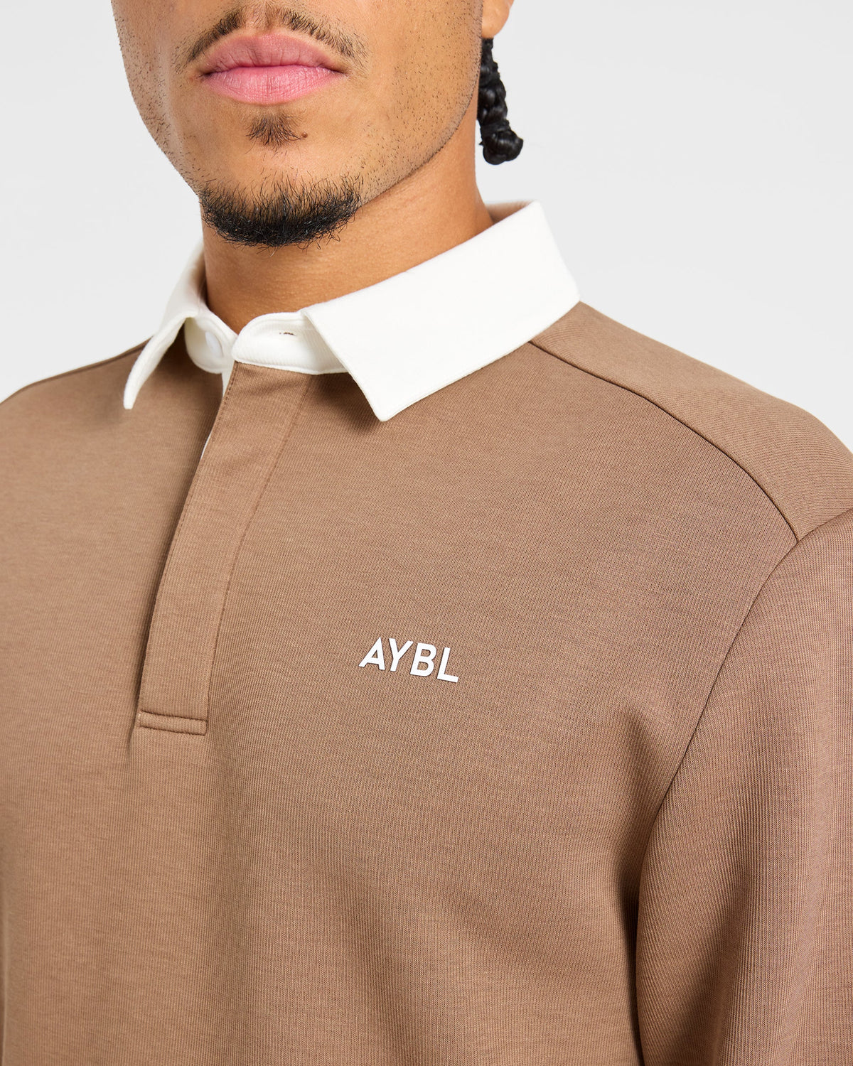 Precision Contrast Collared Pullover - Dark Dune
