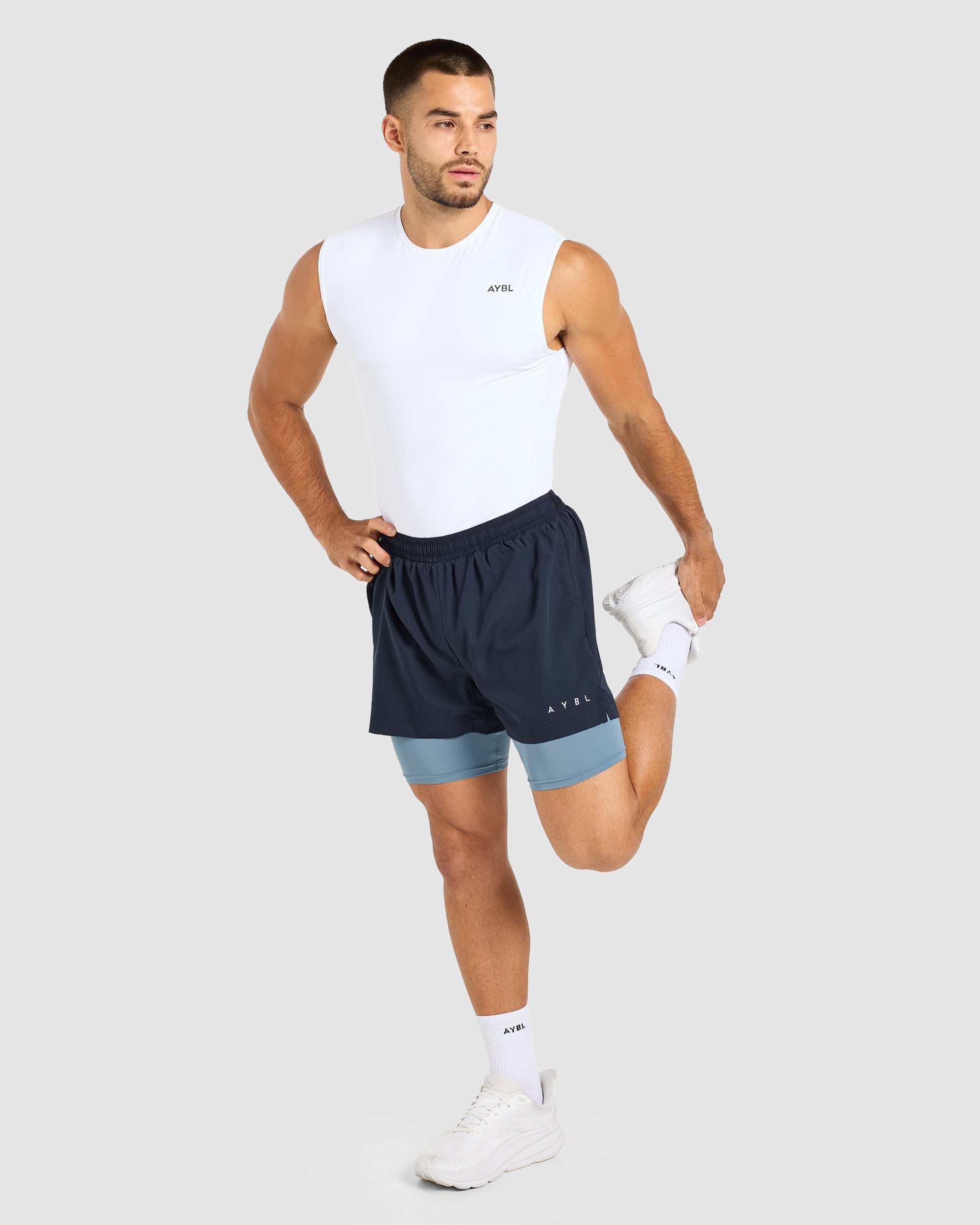 Core 2 in 1 Shorts - Navy/Ocean Mist