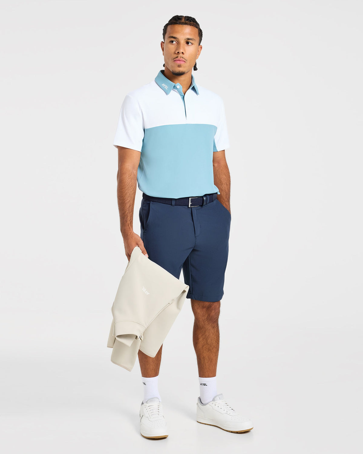 Precision Block Polo - Light Blue