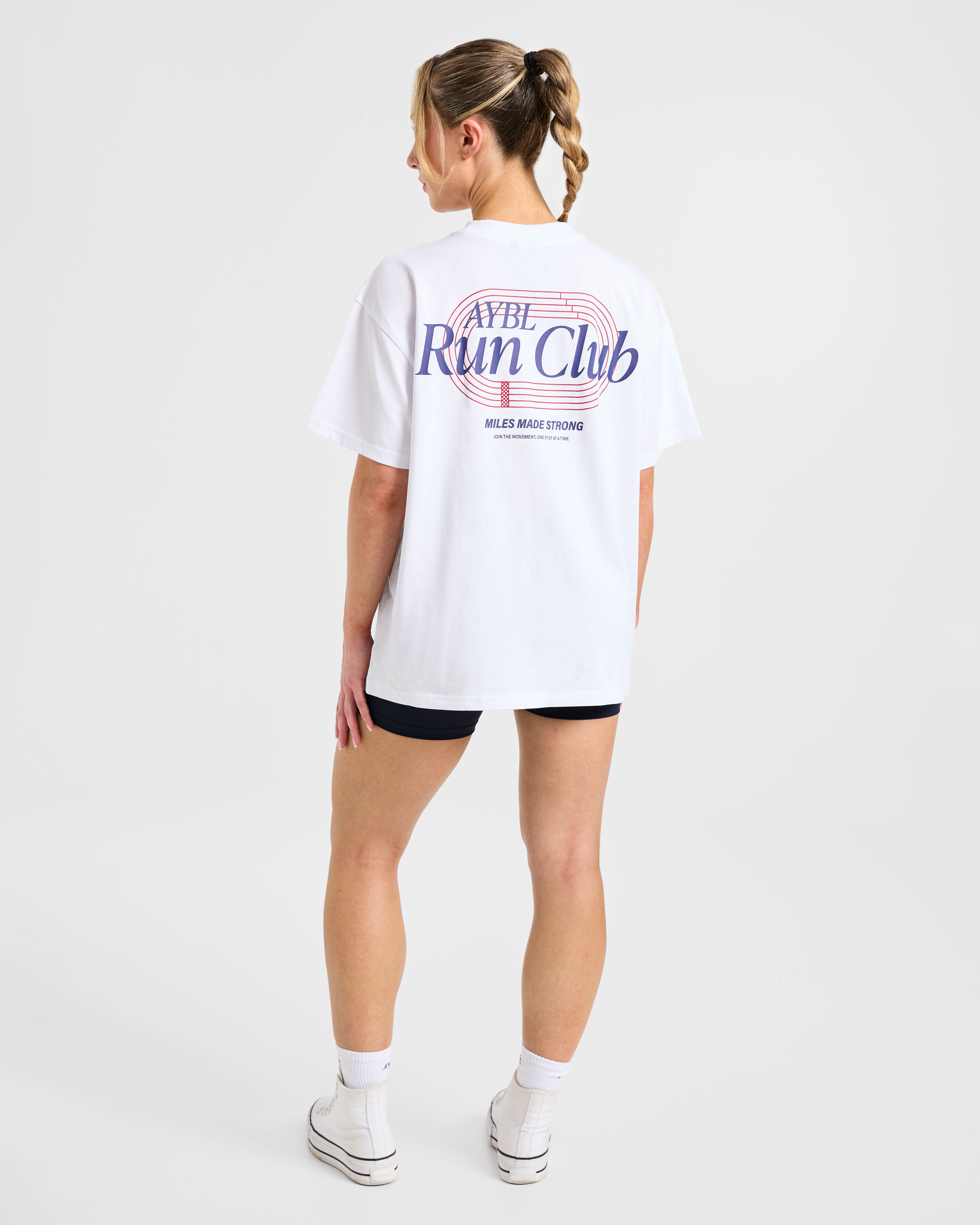 Run Club Oversized T Shirt - White