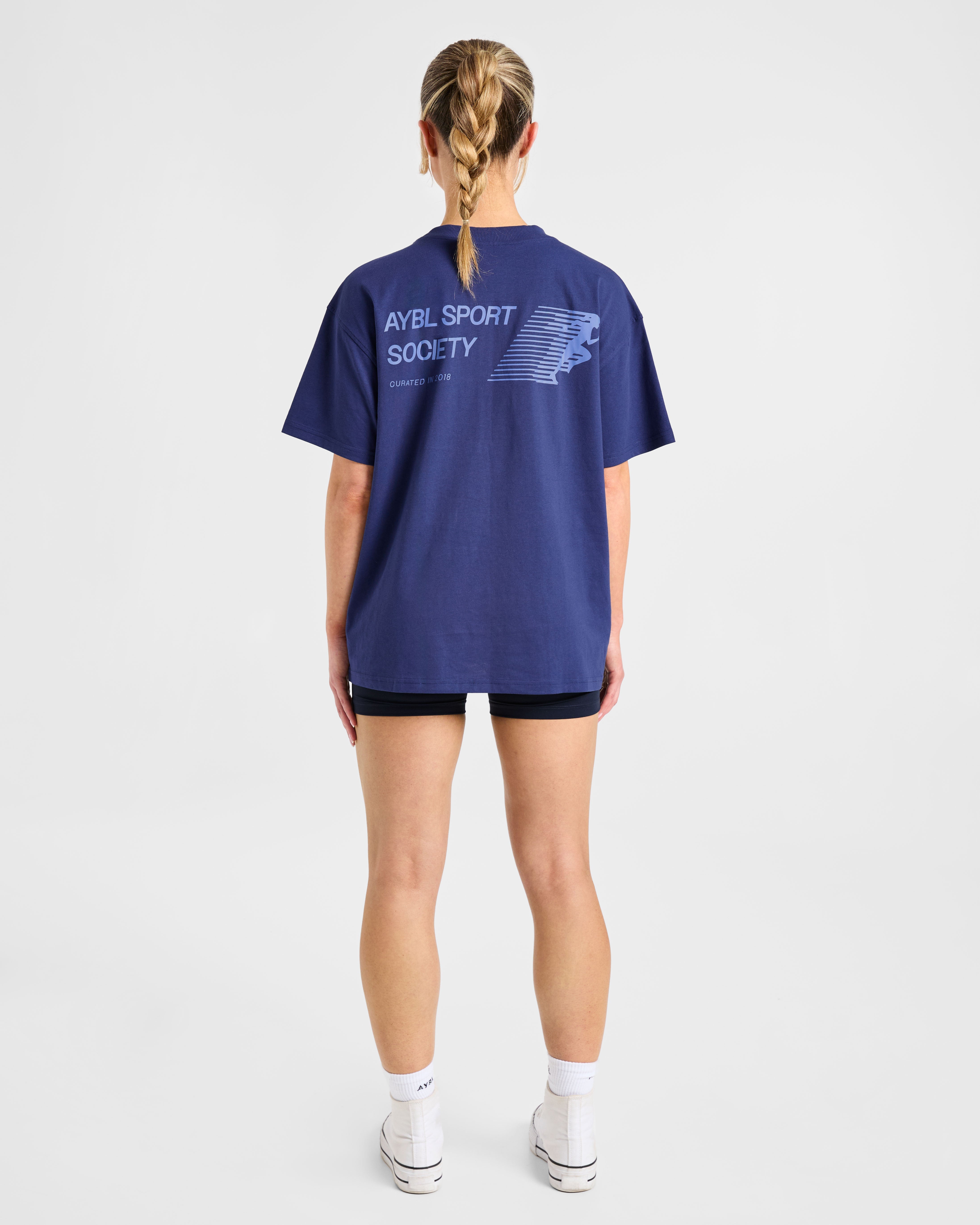 Sport Society Oversized T Shirt - Muted Navy