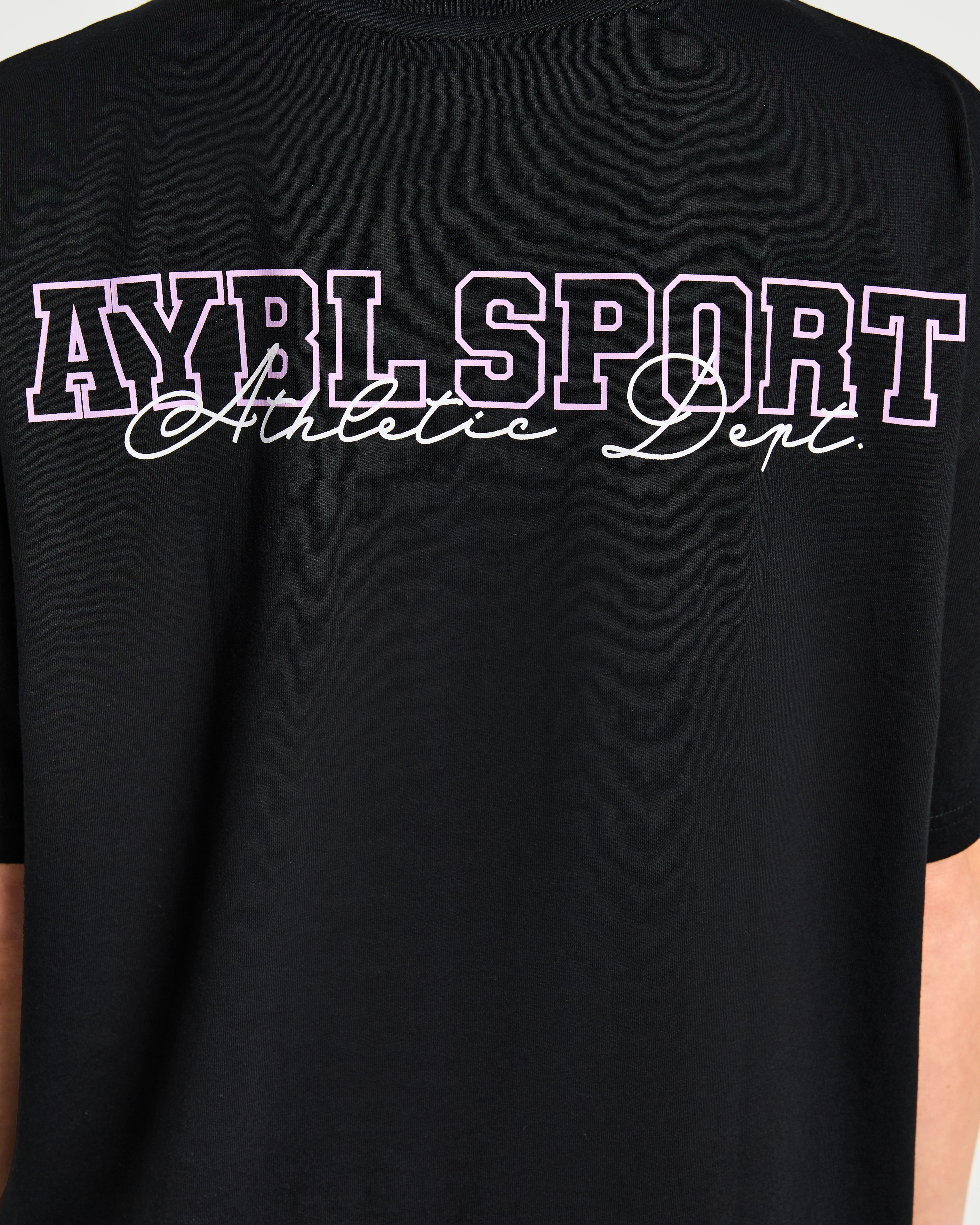 Varsity Dept. Oversized T Shirt - Black/Lilac