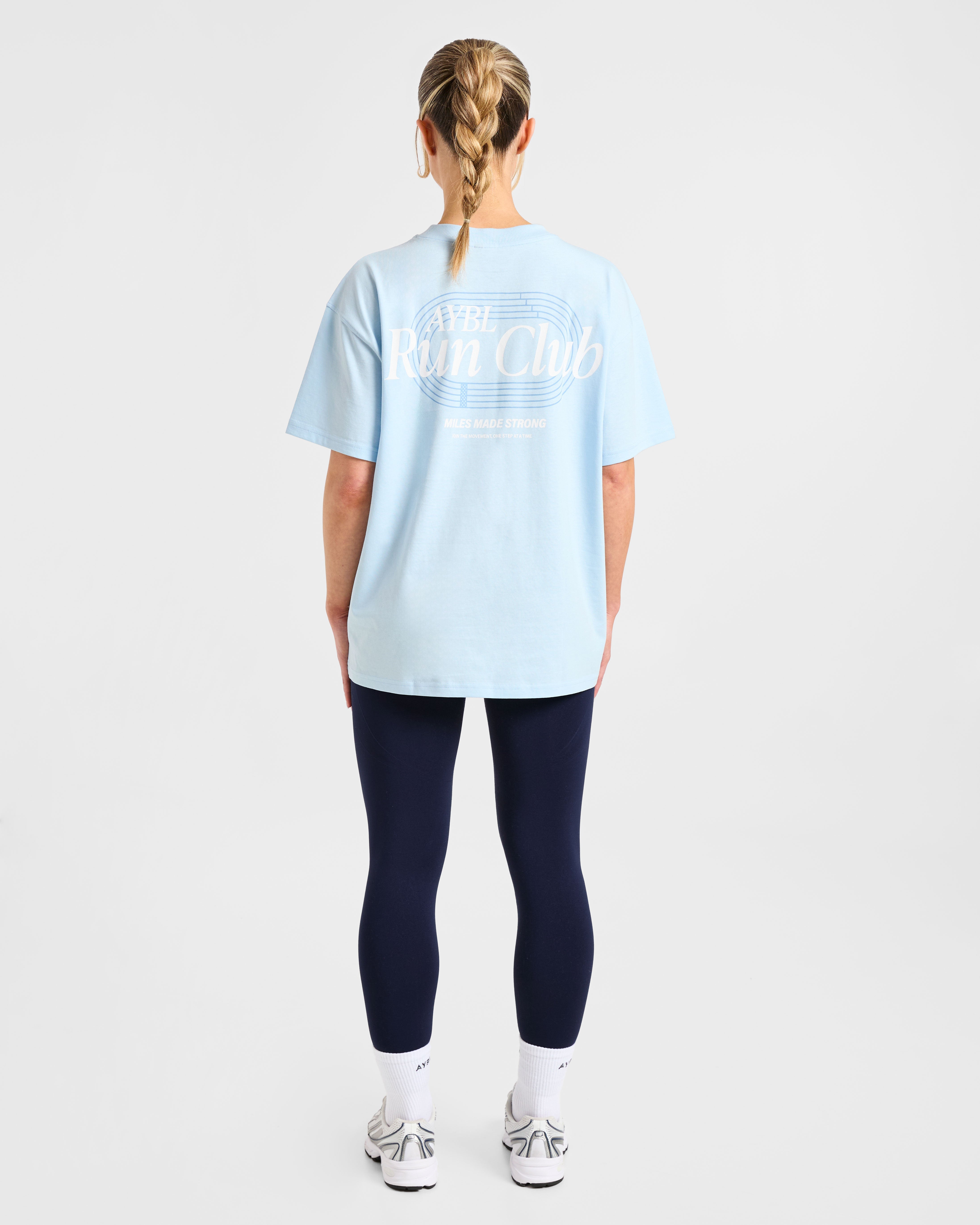 Run Club Oversized T Shirt - Blue
