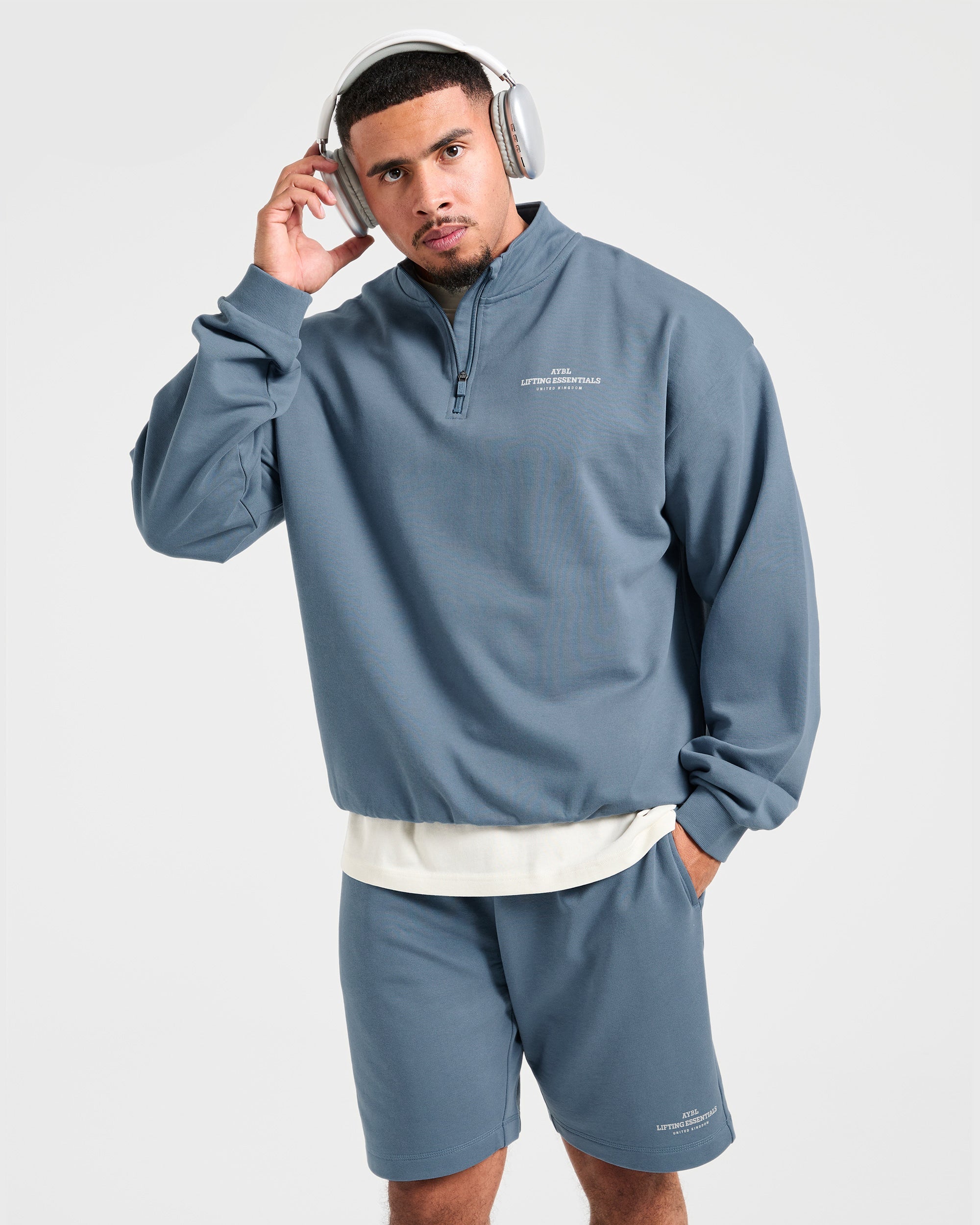 Apex Lifting Essentials 1/4 Zip Pullover - Titanium Blue