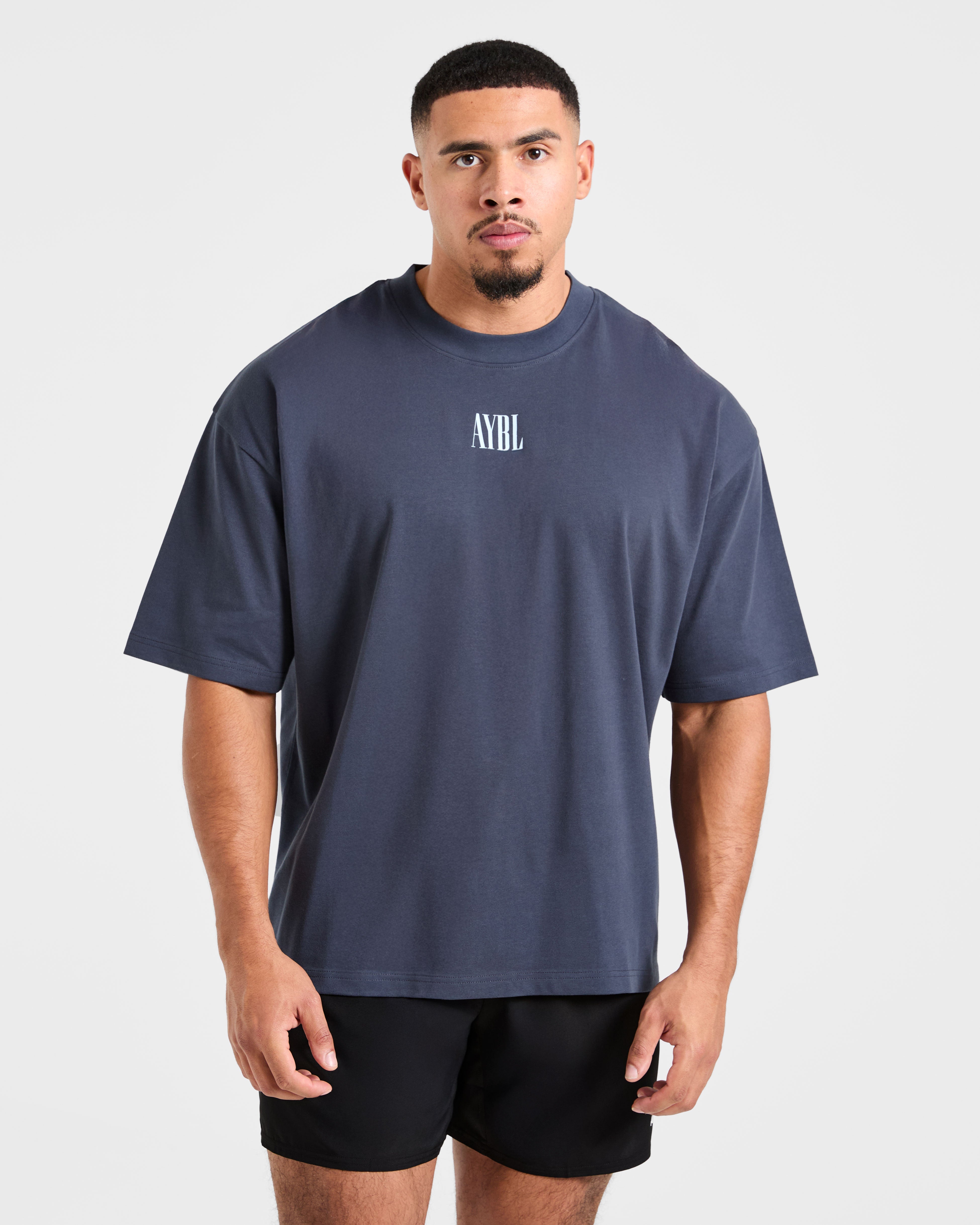 Strength Of Titans Oversized T Shirt - Deep Ocean Blue