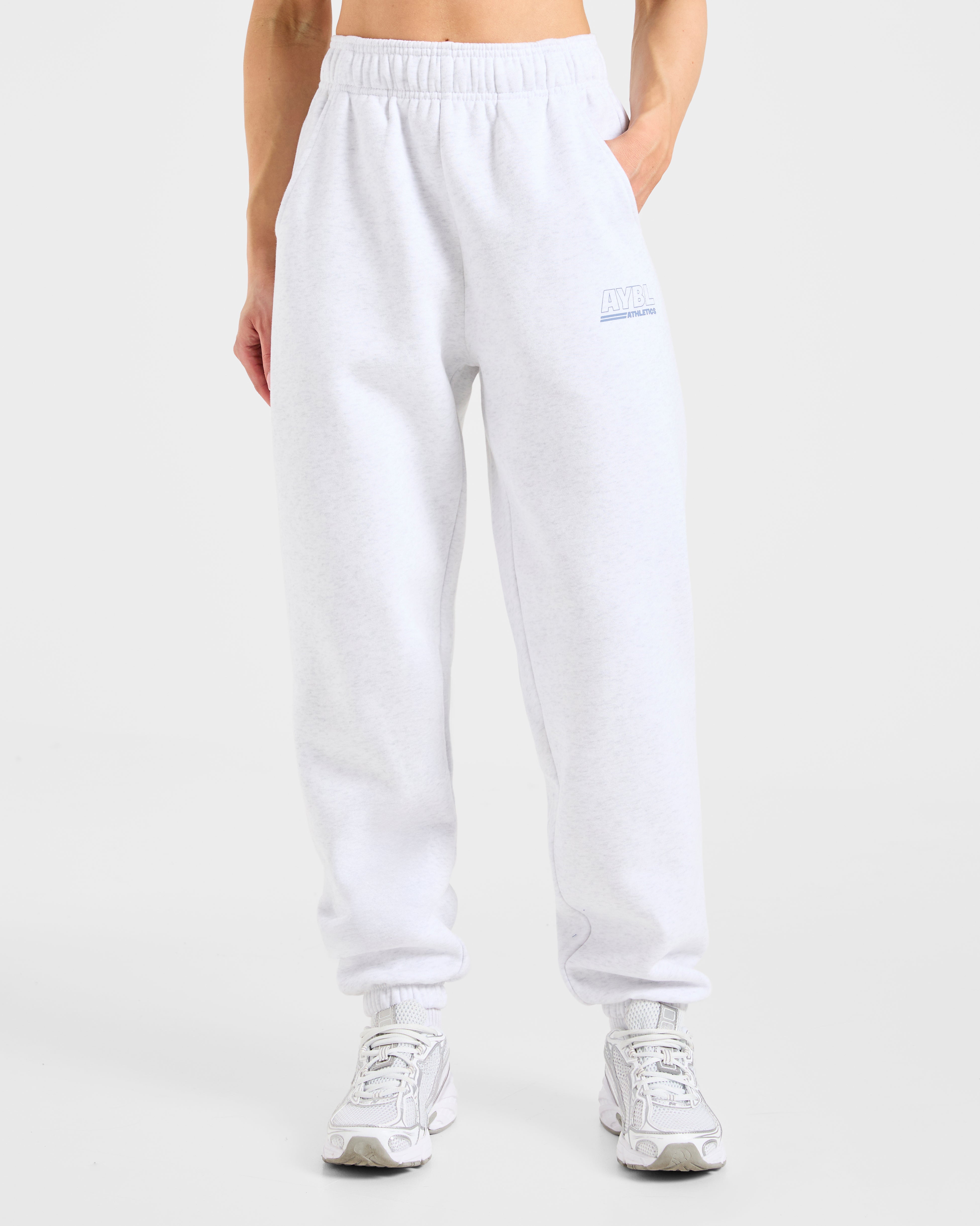 Athletics Track Oversized Joggers - Heather Grey/Slate Blue