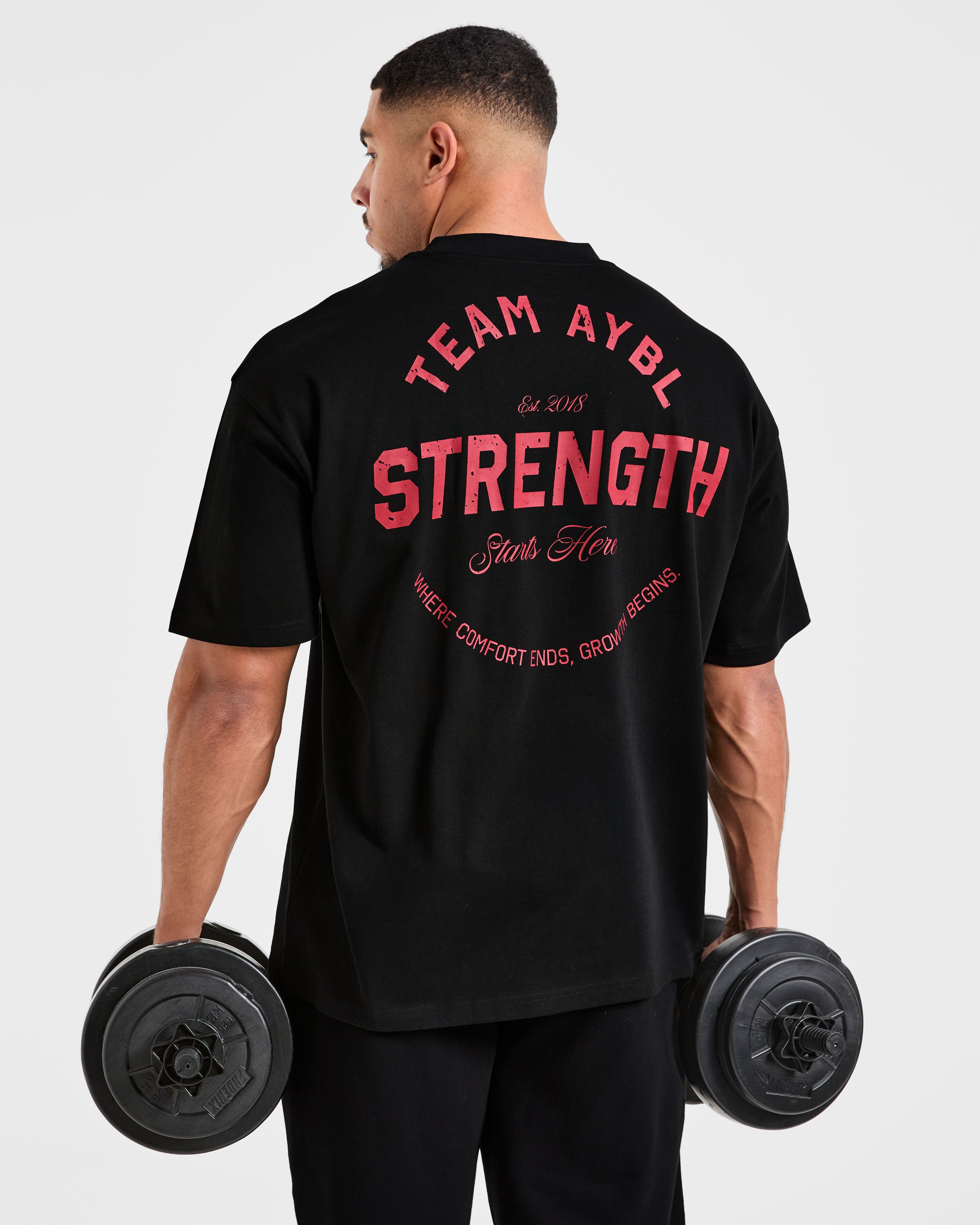 Cam Kissel x Strength Starts Here Oversized T Shirt  - Black/Red