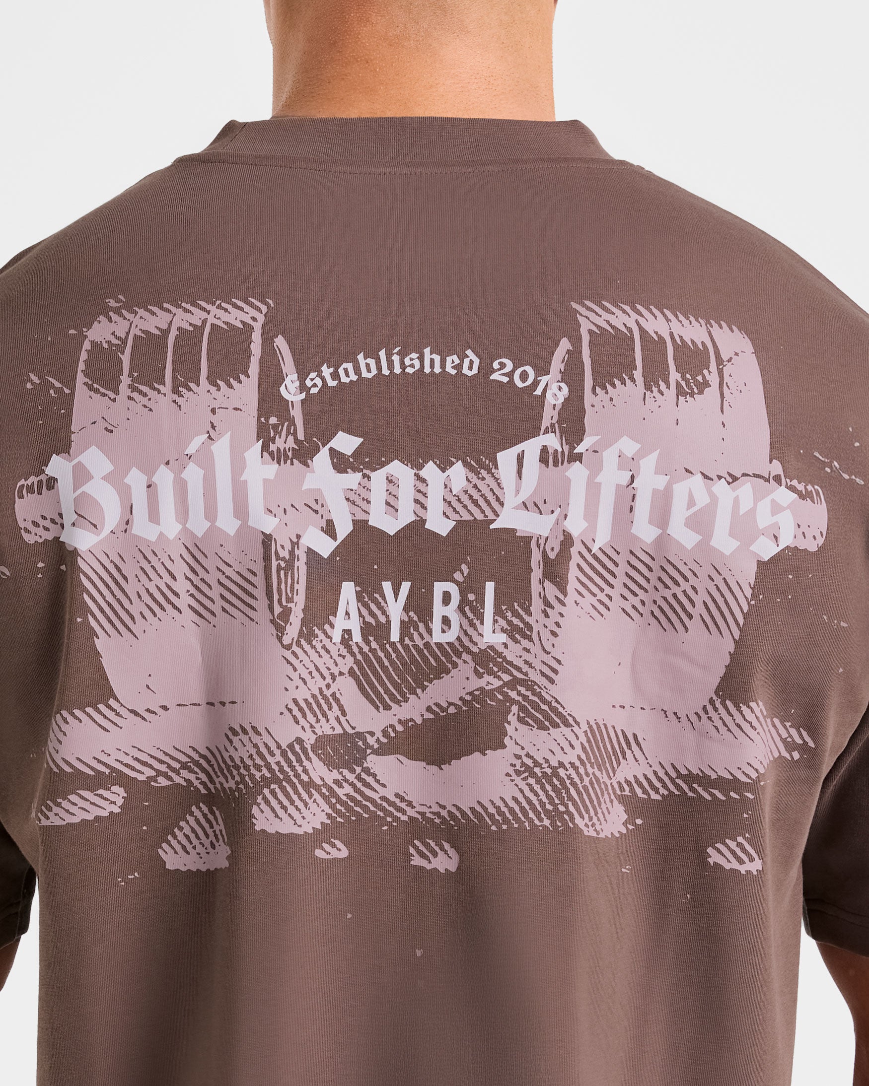 Built for Lifters Oversized T Shirt - Vintage Brown