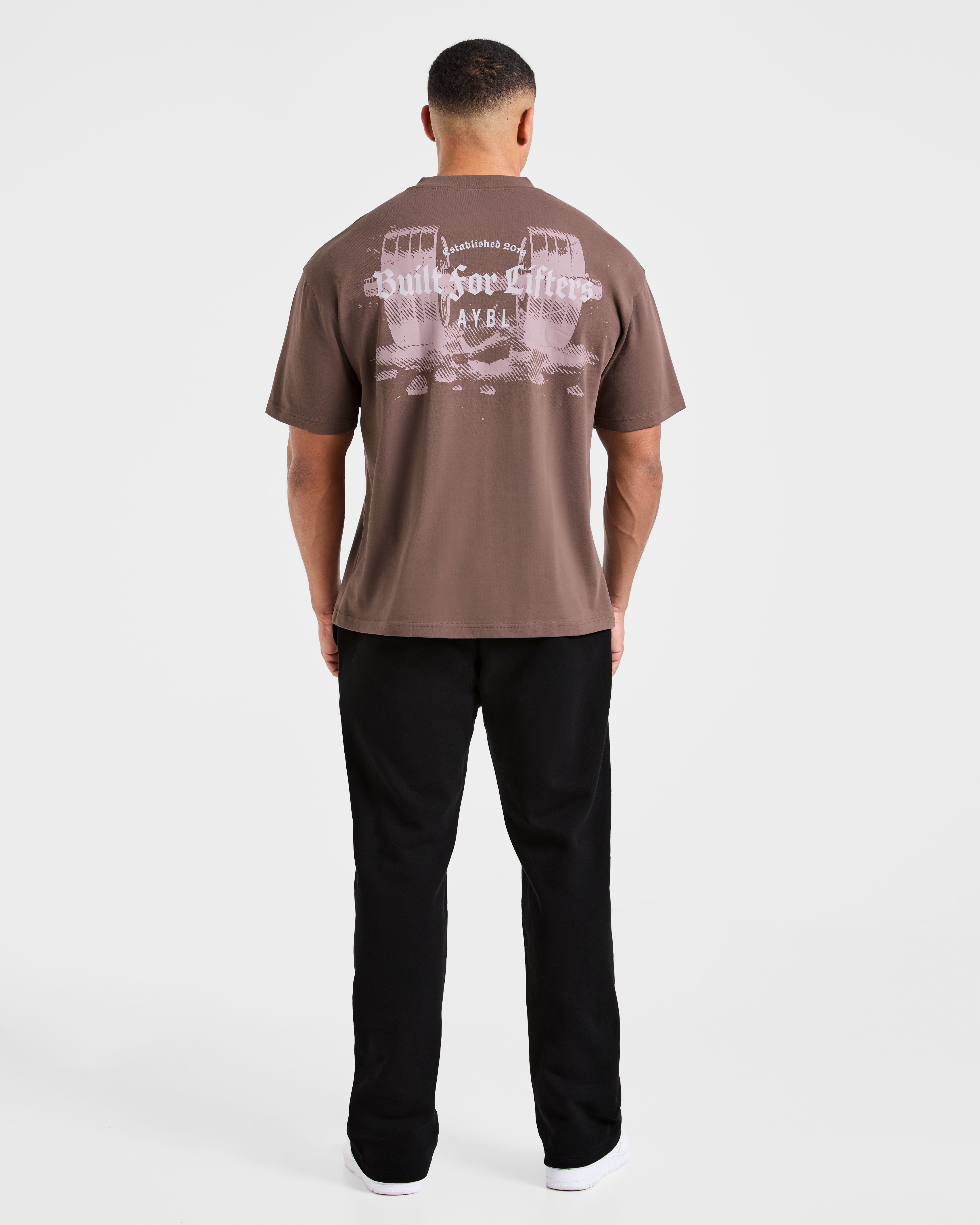 Built for Lifters Oversized T Shirt - Vintage Brown