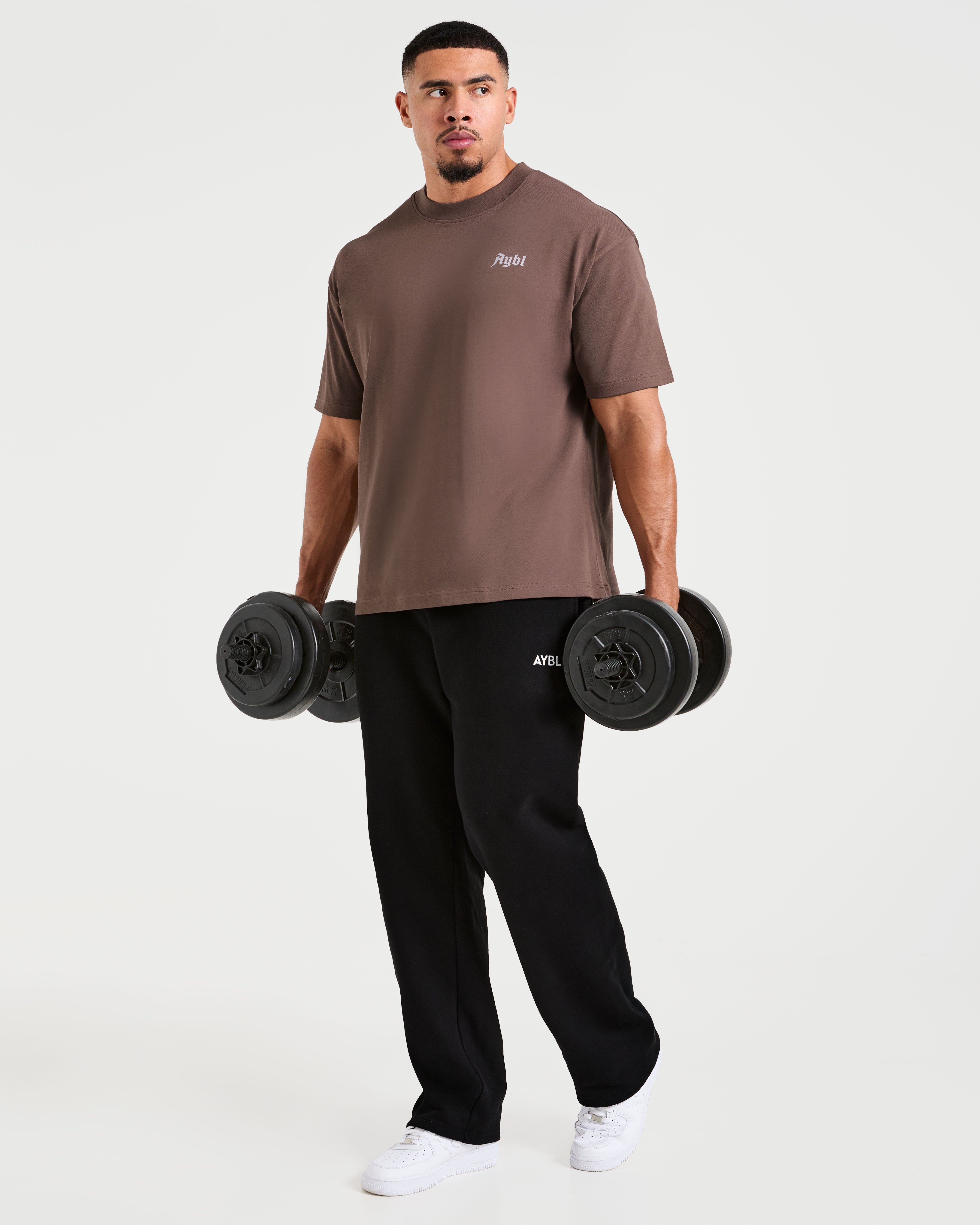 Built for Lifters Oversized T Shirt - Vintage Brown