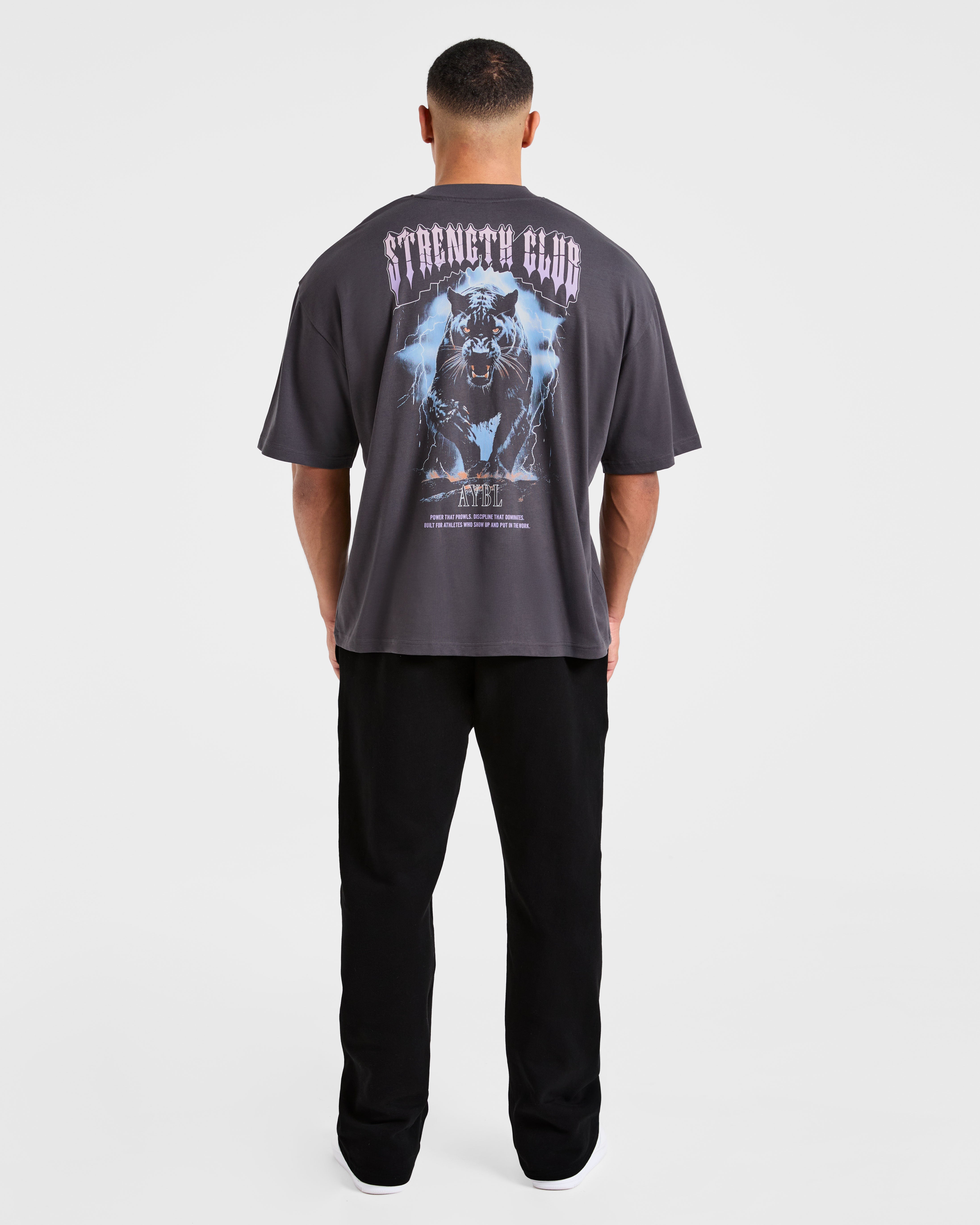 Hunt Your Goals Oversized T Shirt - Deep Charcoal