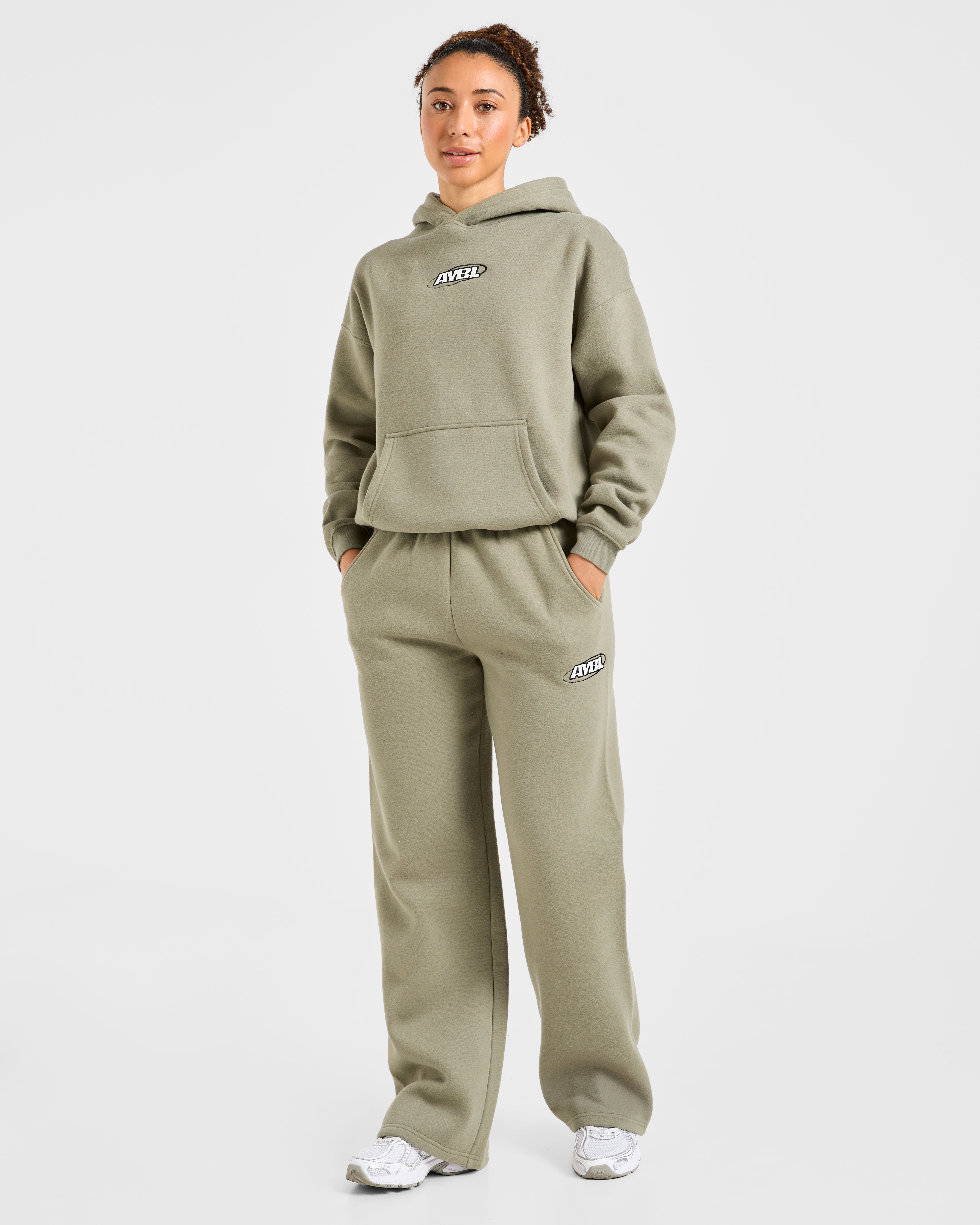 Sports Essentials Oversized Straight Leg Joggers - Muted Olive