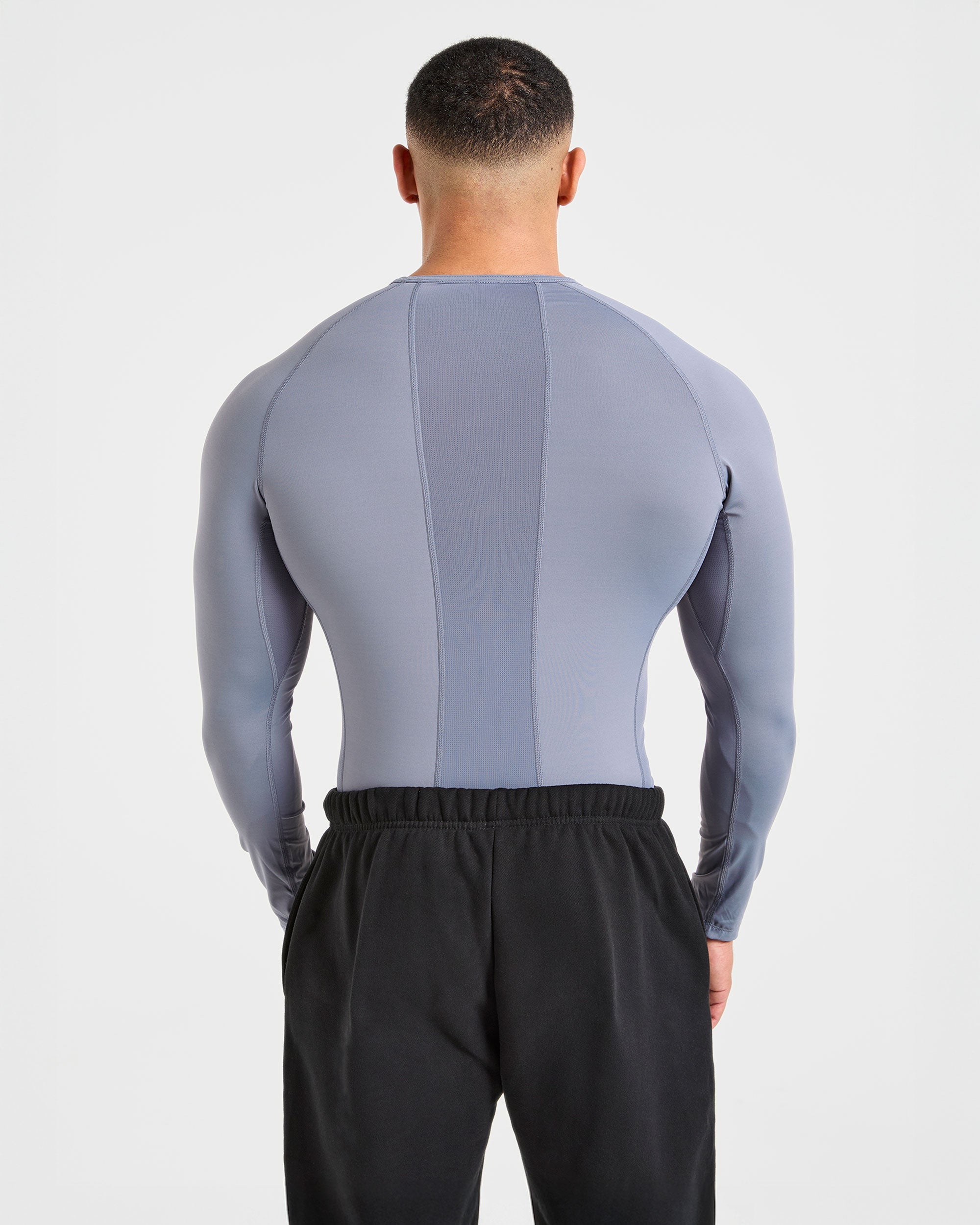 Compression Long Sleeve T Shirt- Slate Grey
