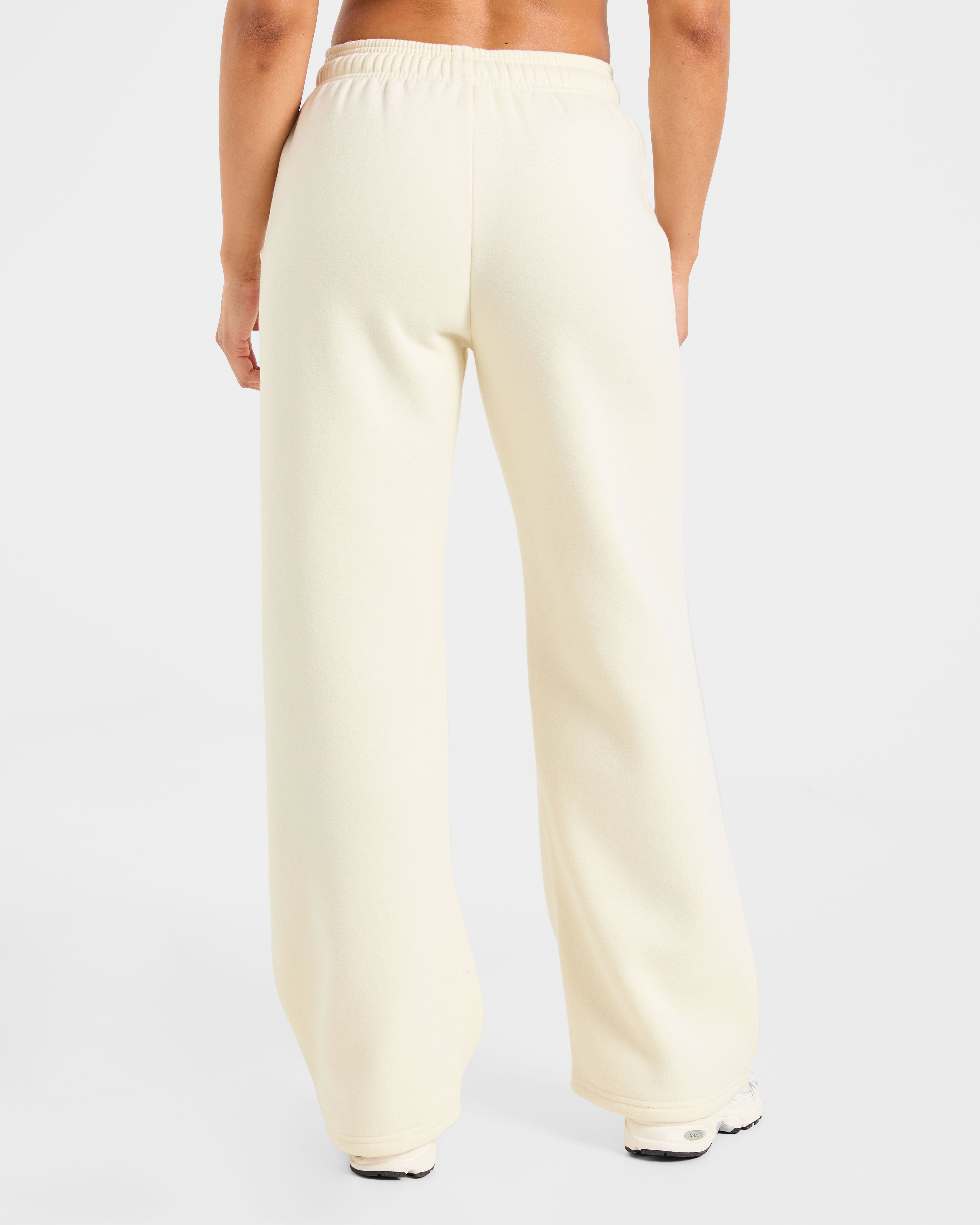 Retro Athletics Oversized Straight Leg Joggers - Butter Yellow/Navy