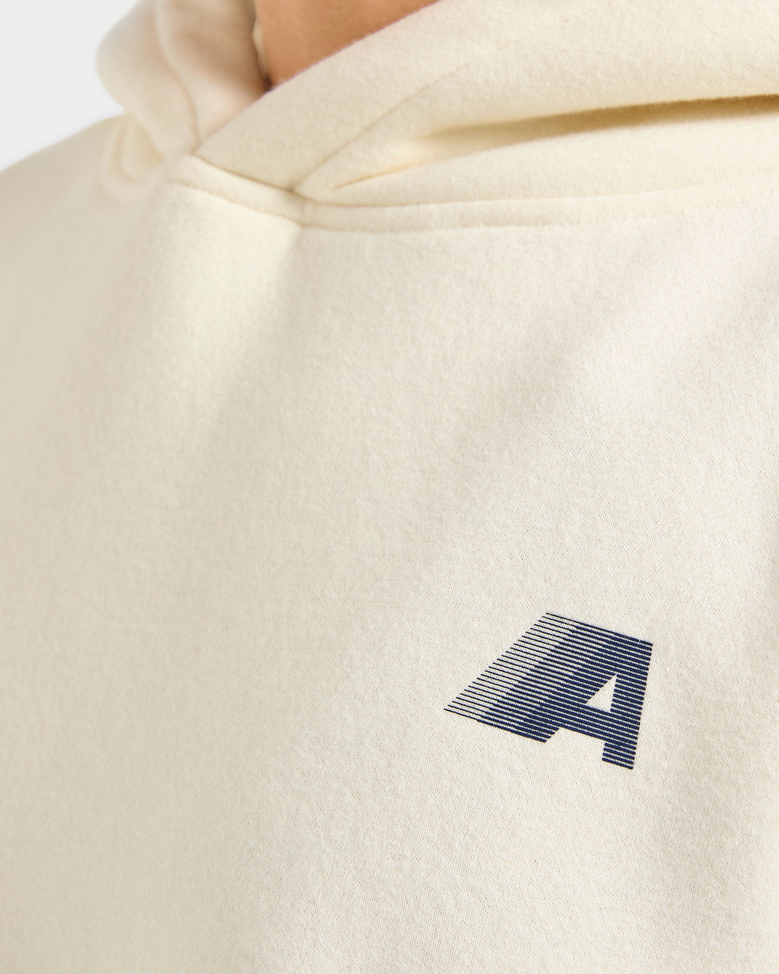 Retro Athletics Oversized Hoodie - Butter Yellow/Navy