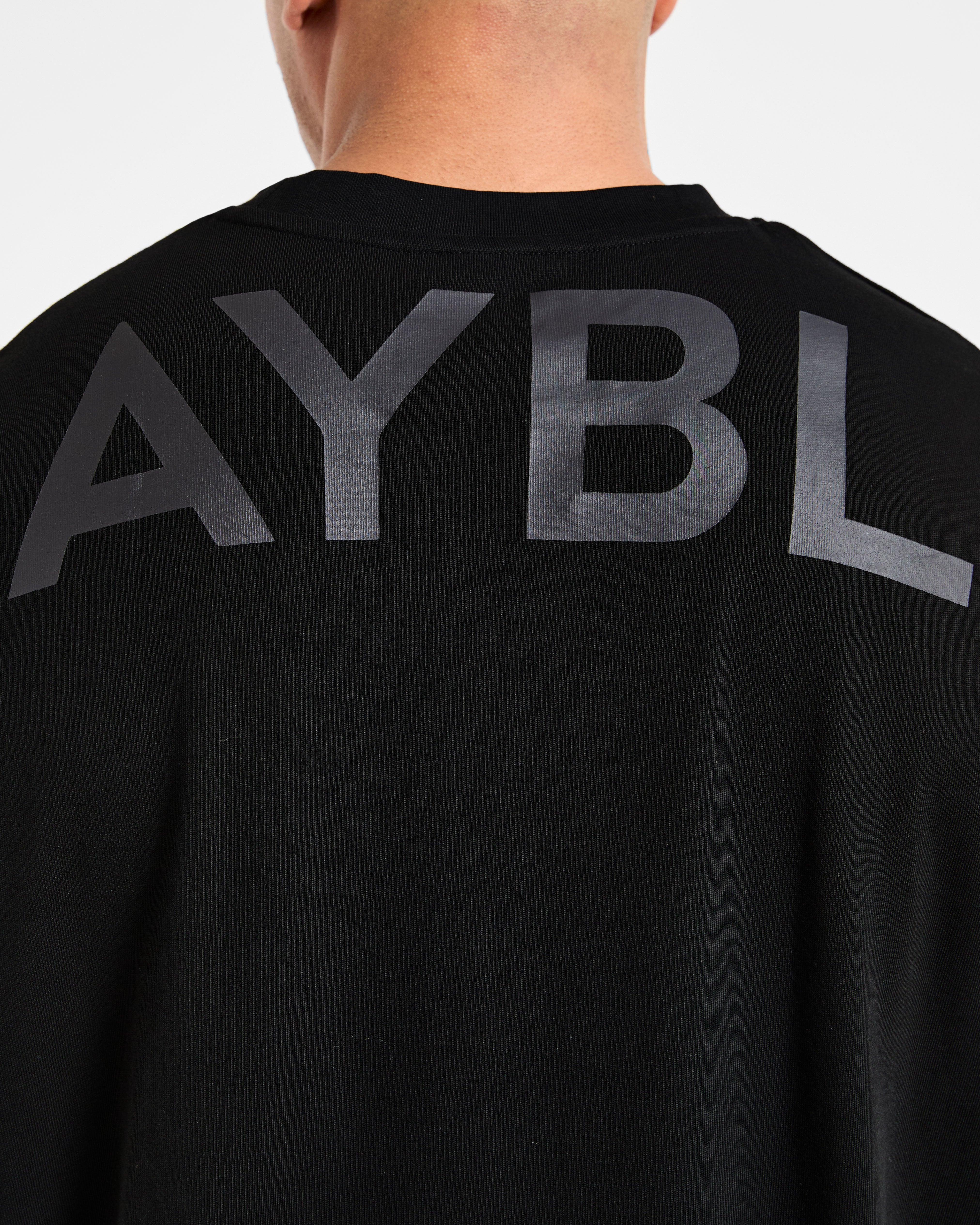 Essential Oversized Graphic Tank - Black