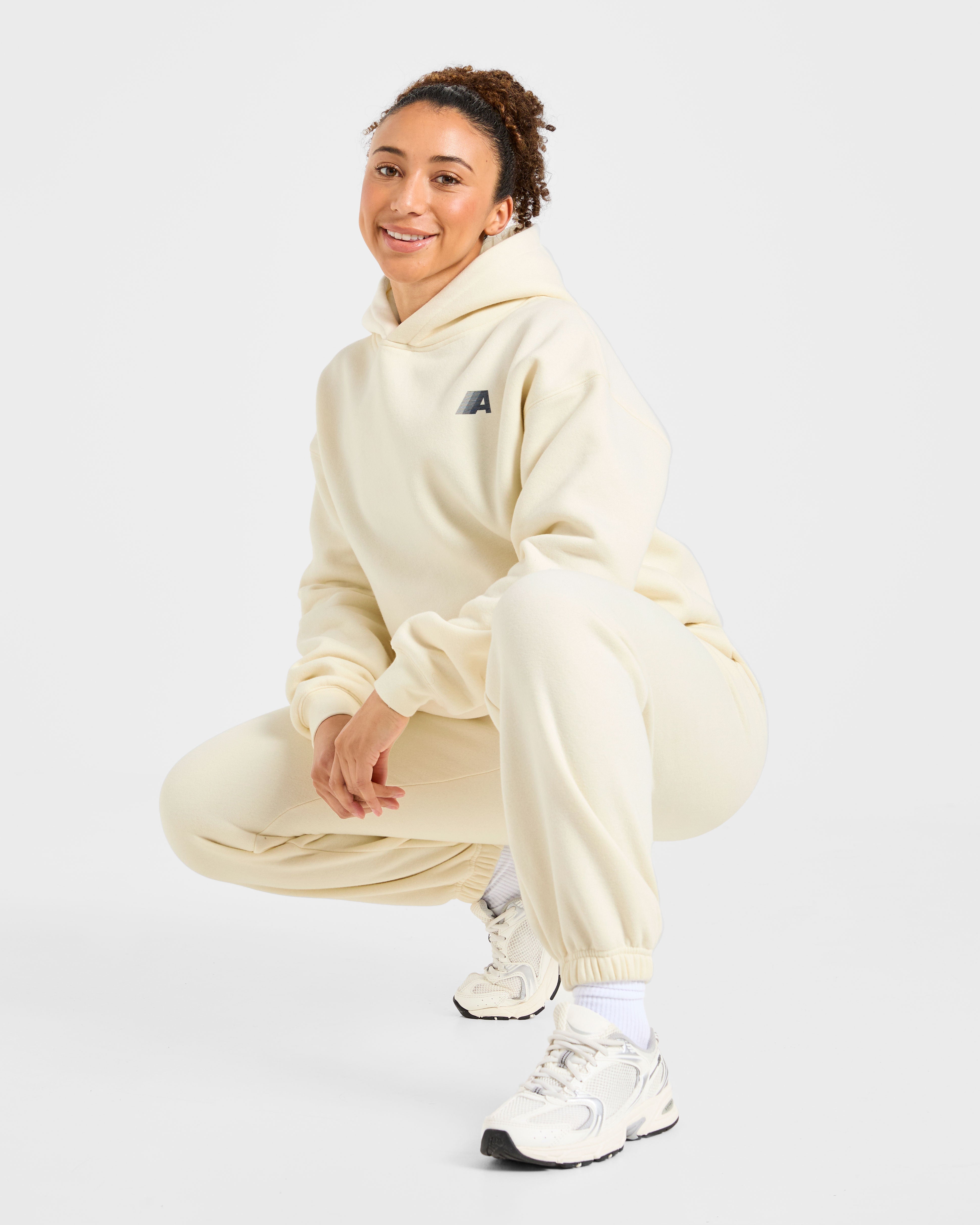 Retro Athletics Oversized Joggers - Butter Yellow/Navy