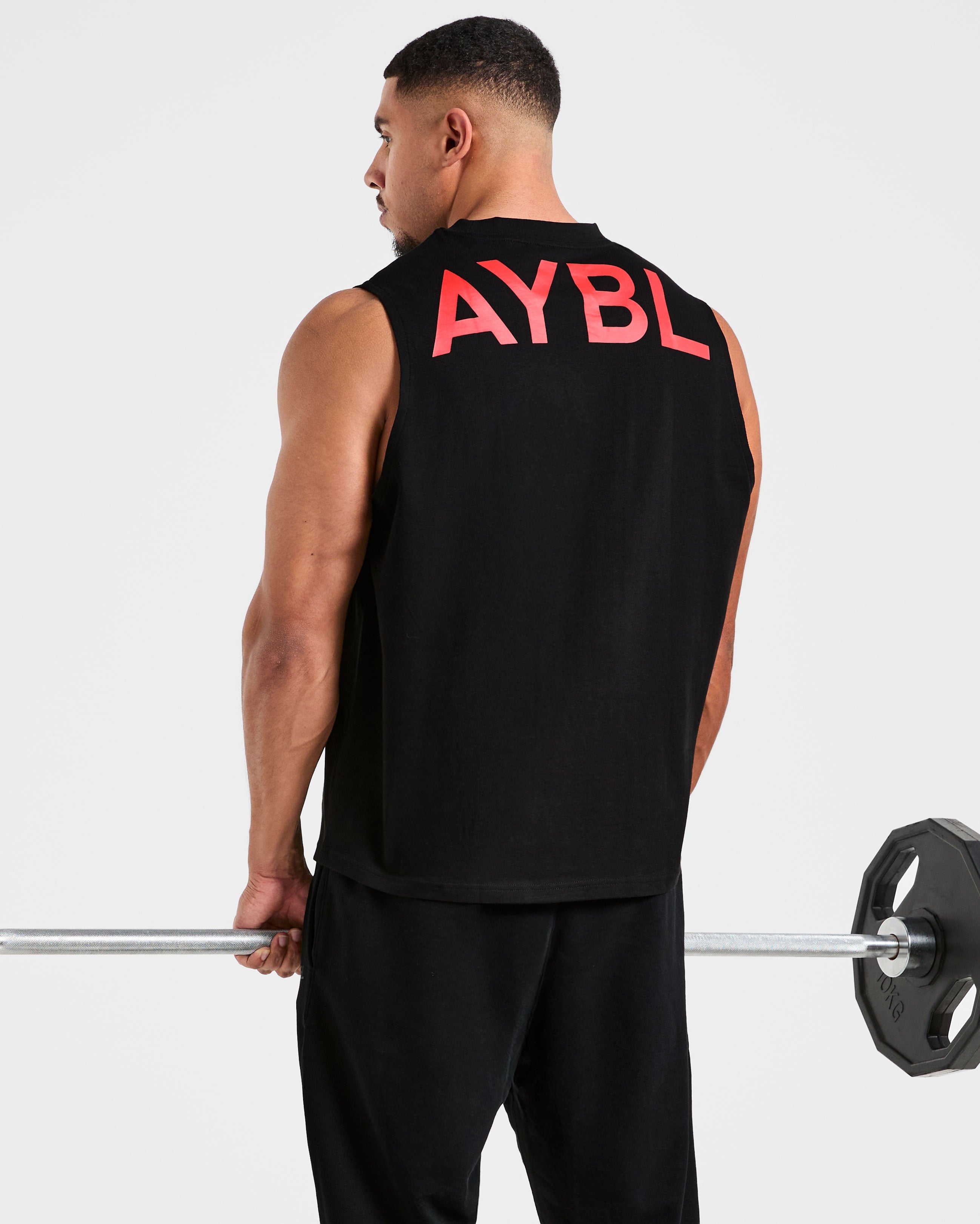 Essential Oversized Graphic Tank - Black/Red