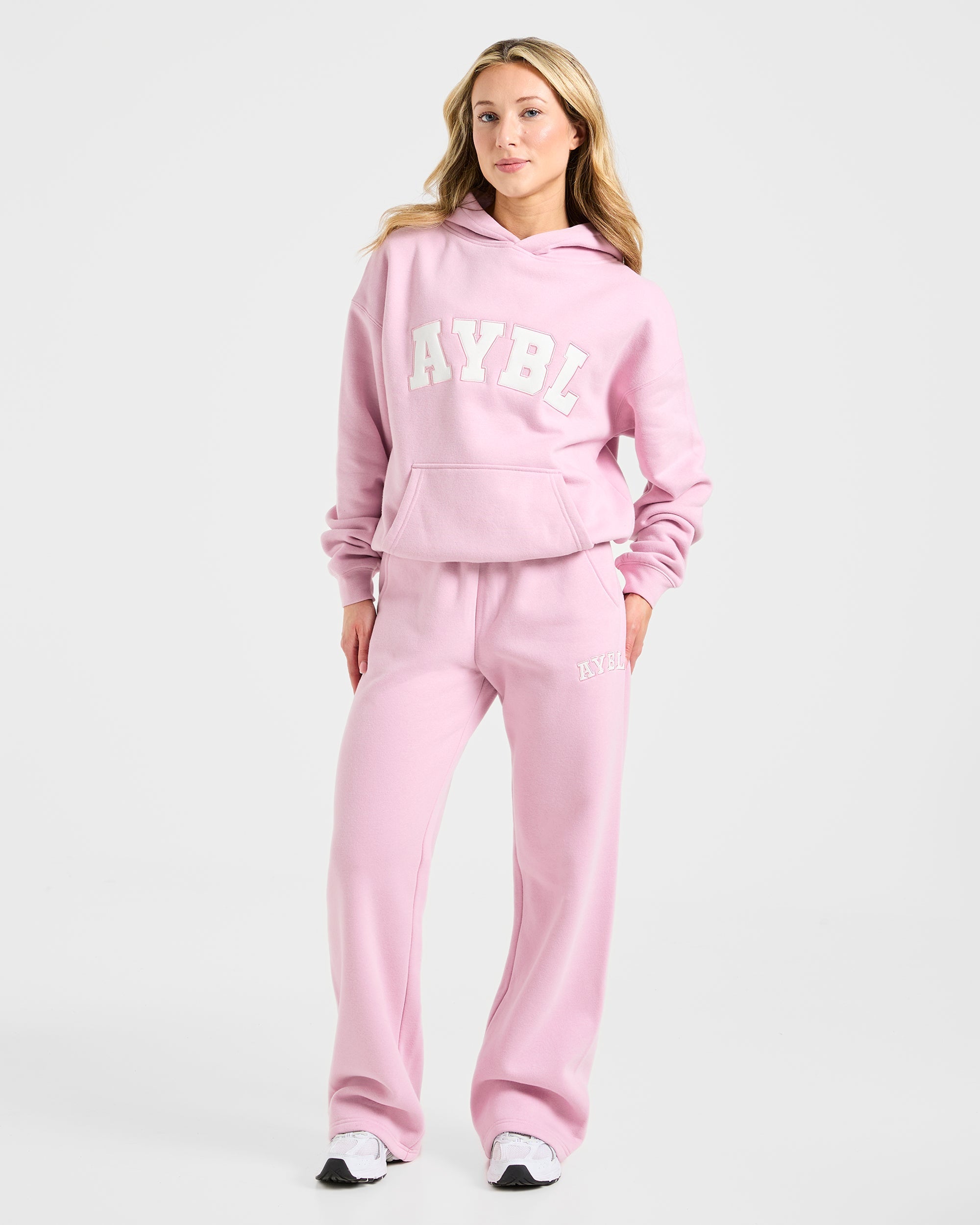 Varsity 2.0 Oversized Straight Leg Joggers - Iced Pink