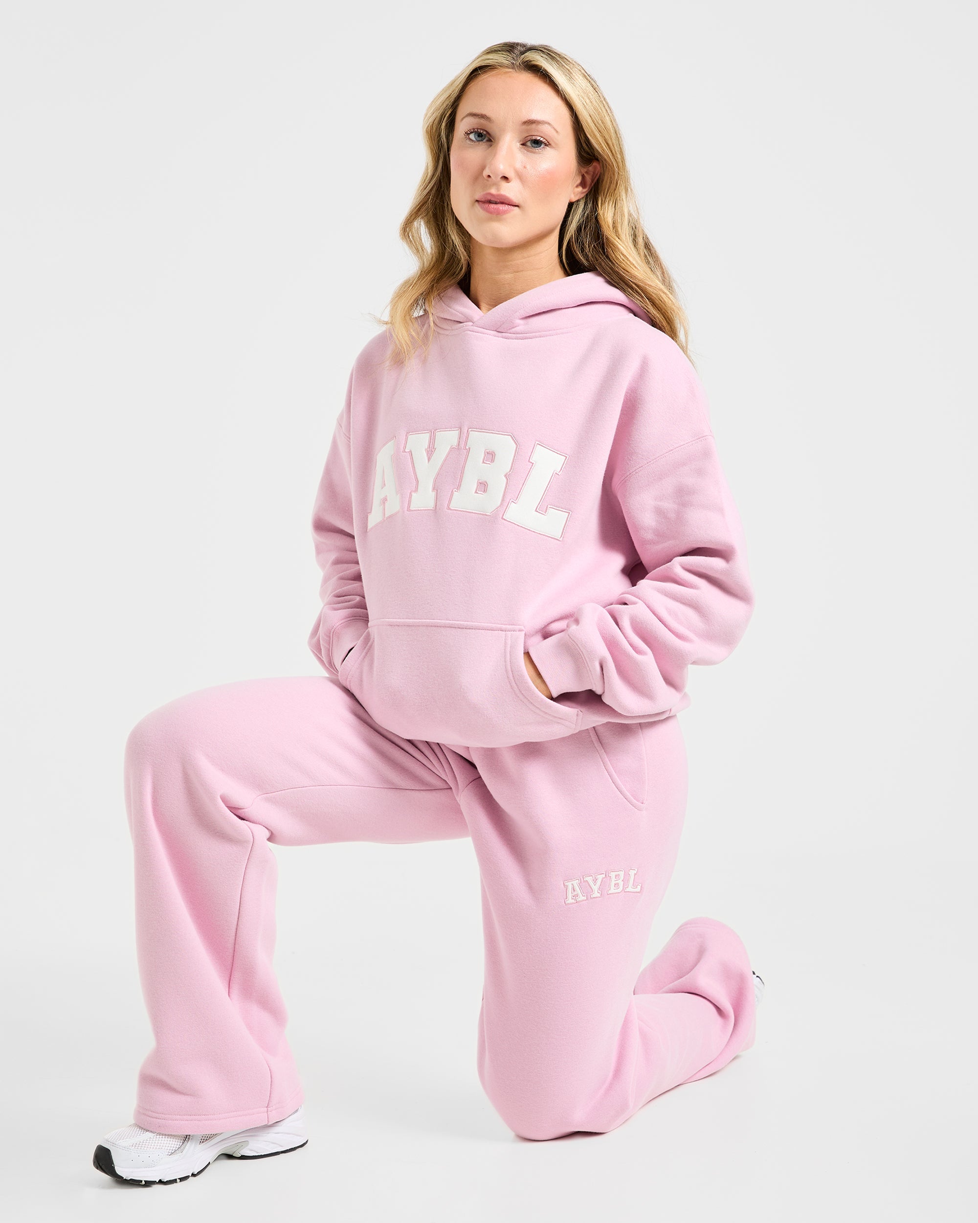Varsity 2.0 Oversized Straight Leg Joggers - Iced Pink