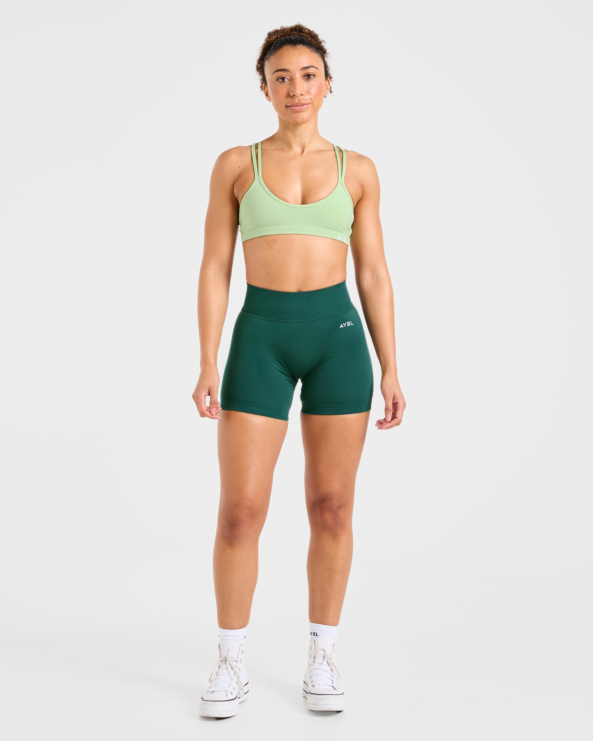 Essential Strappy Sports Bra - Soft Green