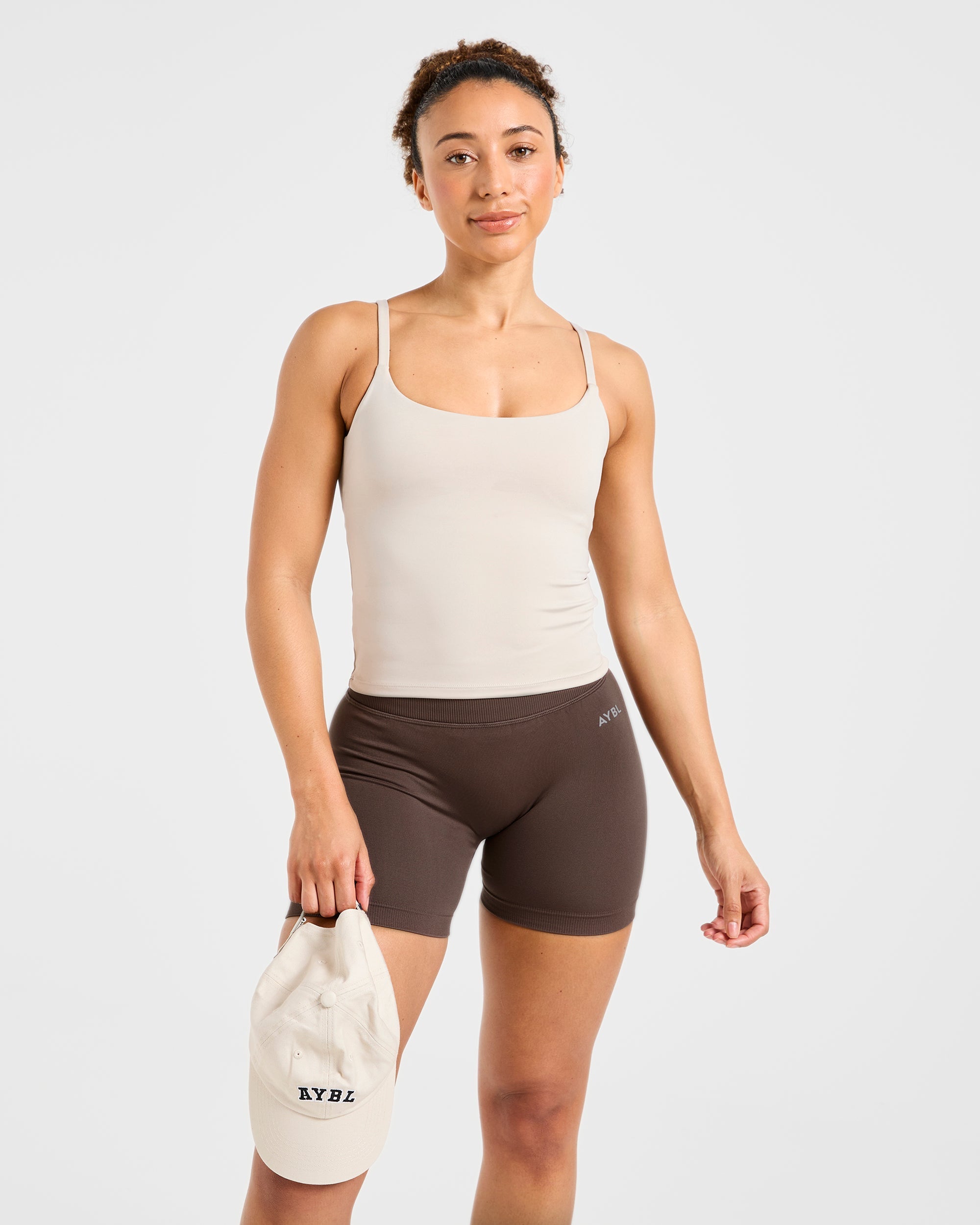 Essential Strappy Tank Top - Taupe