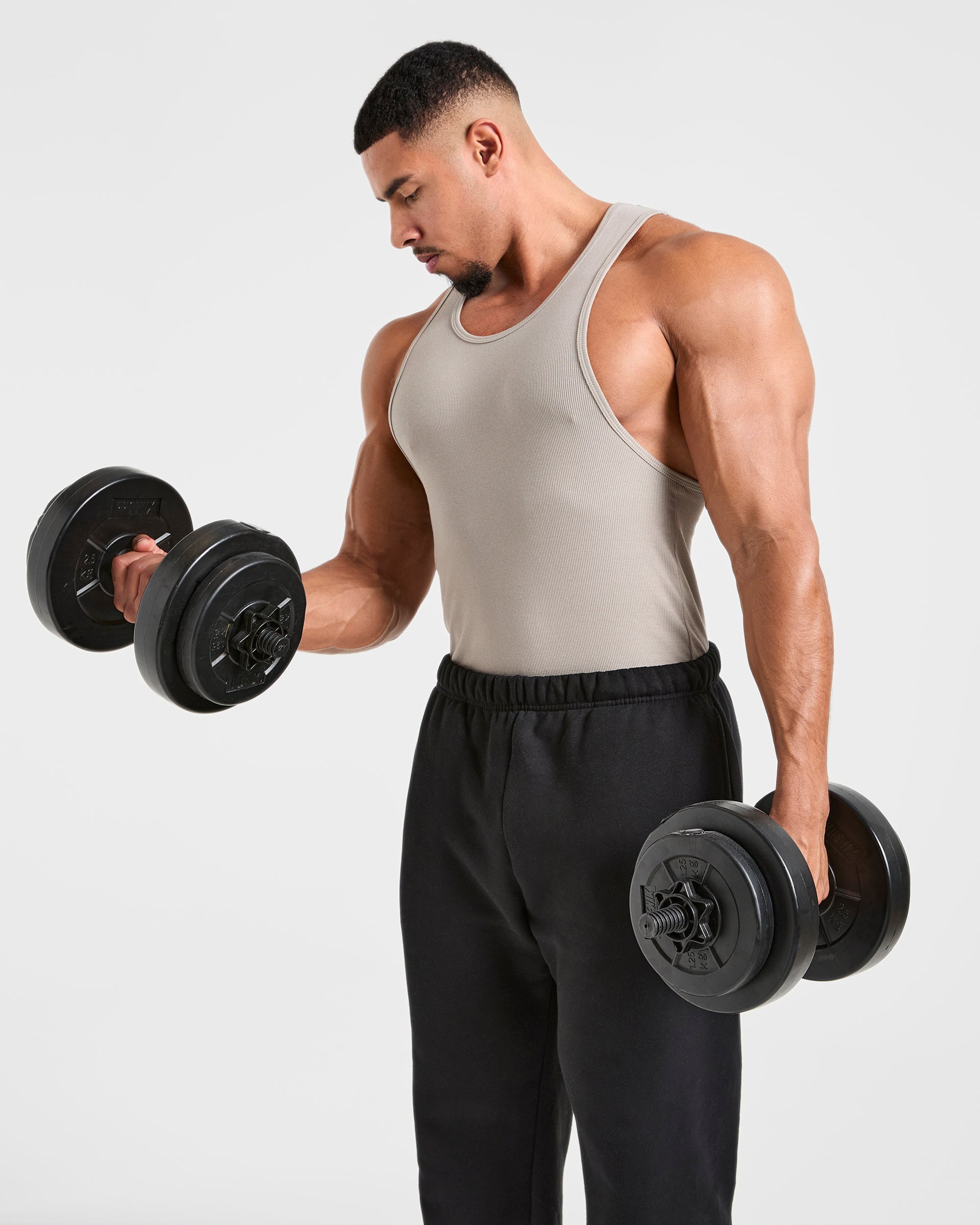 Muscle Ribbed Tank - Cloud Grey