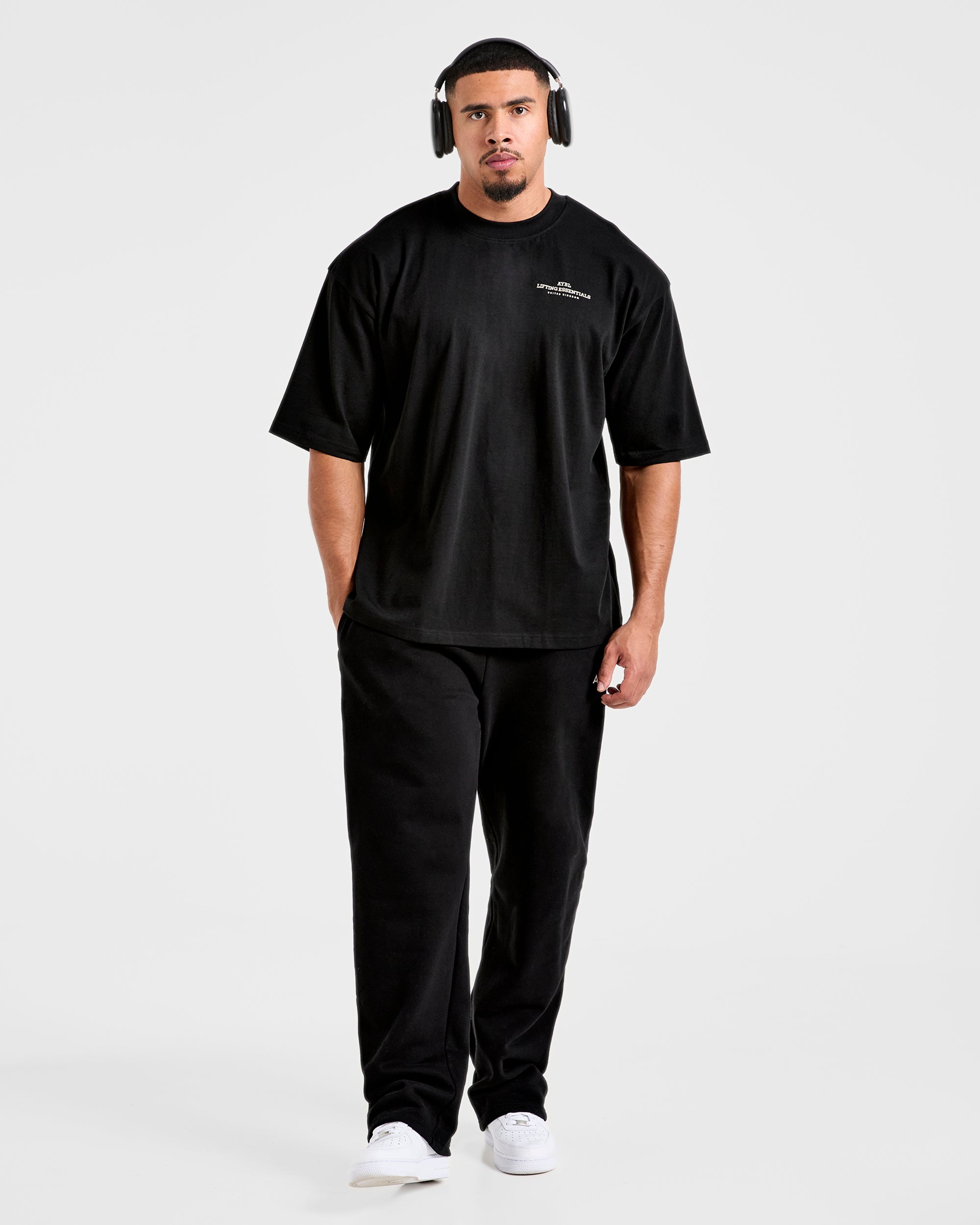 Apex Lifting Essentials Oversized T Shirt - Black/Cream