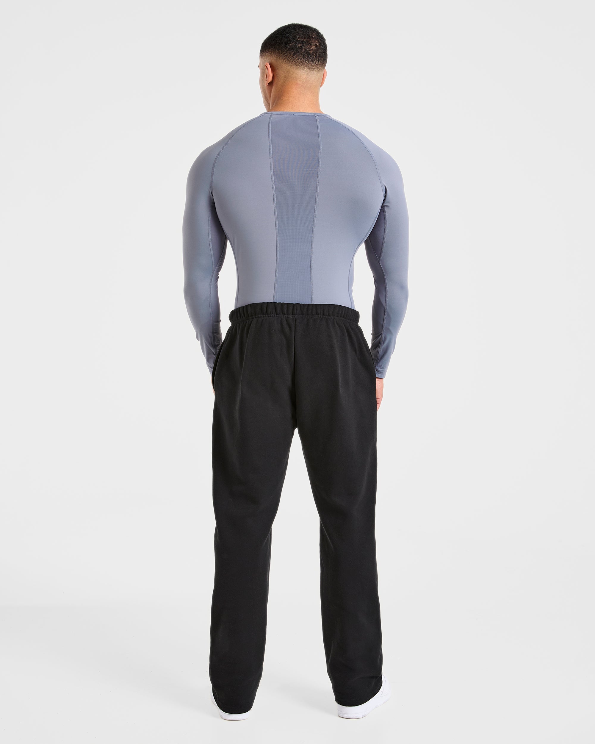 Compression Long Sleeve T Shirt- Slate Grey