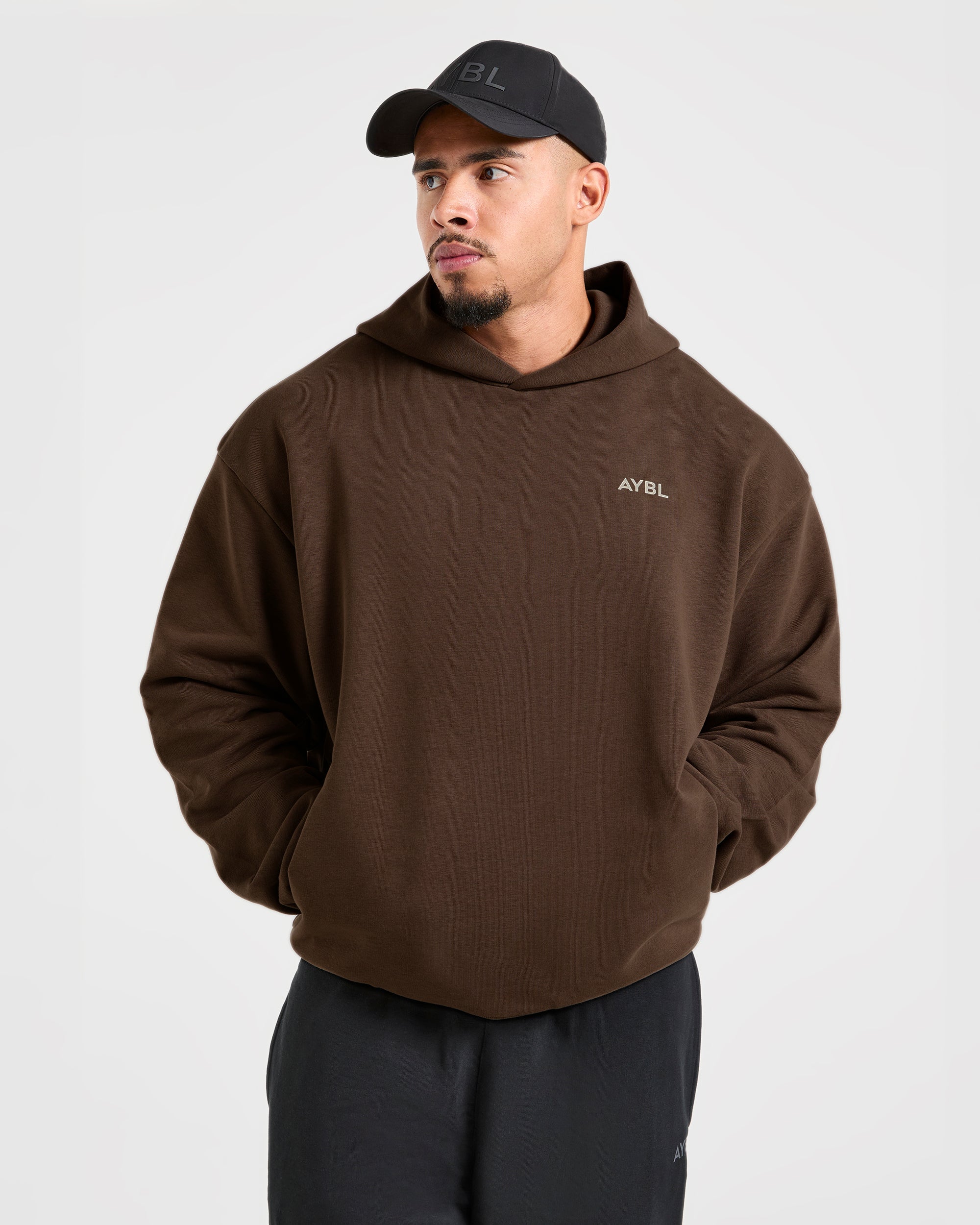 Essential Oversized Graphic Hoodie - Brown